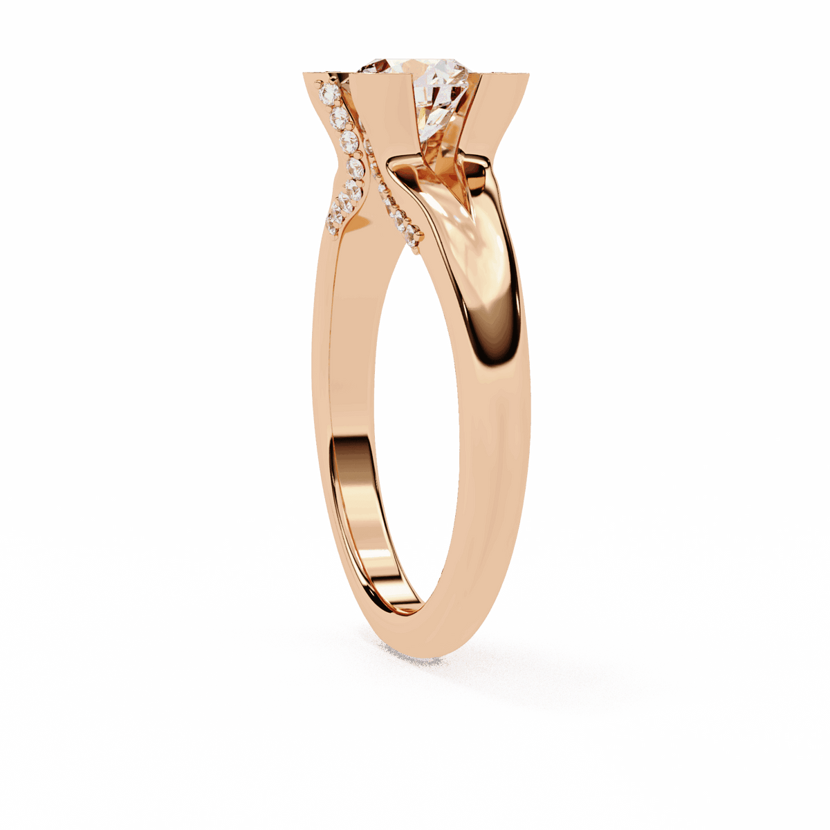 1 Carat Round Hidden Halo Solitaire Ring in Moissanite | House of Estara