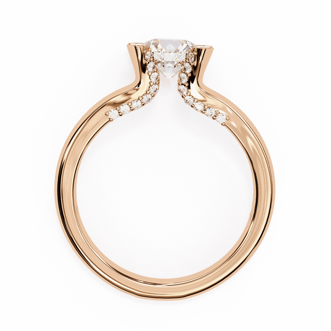 1 Carat Round Hidden Halo Solitaire Ring in Moissanite | House of Estara