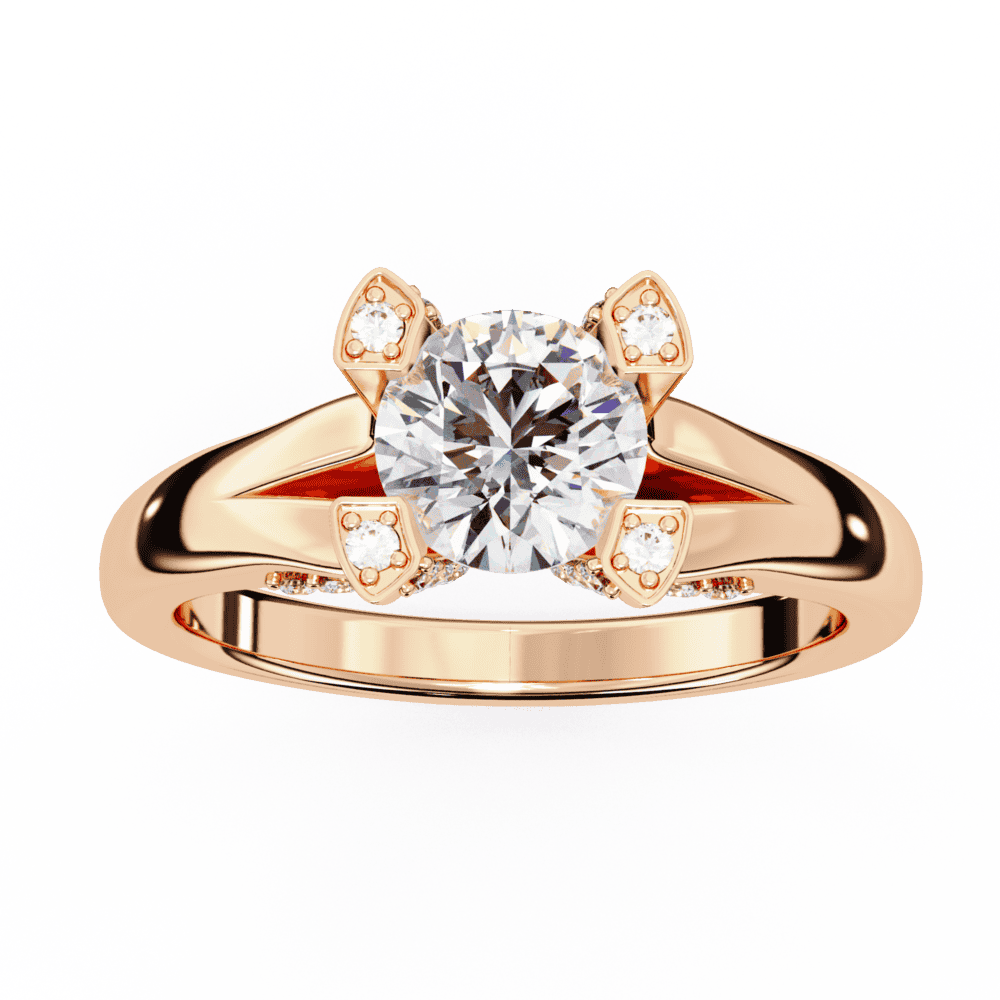 1 Carat Round Hidden Halo Solitaire Ring in Moissanite | House of Estara