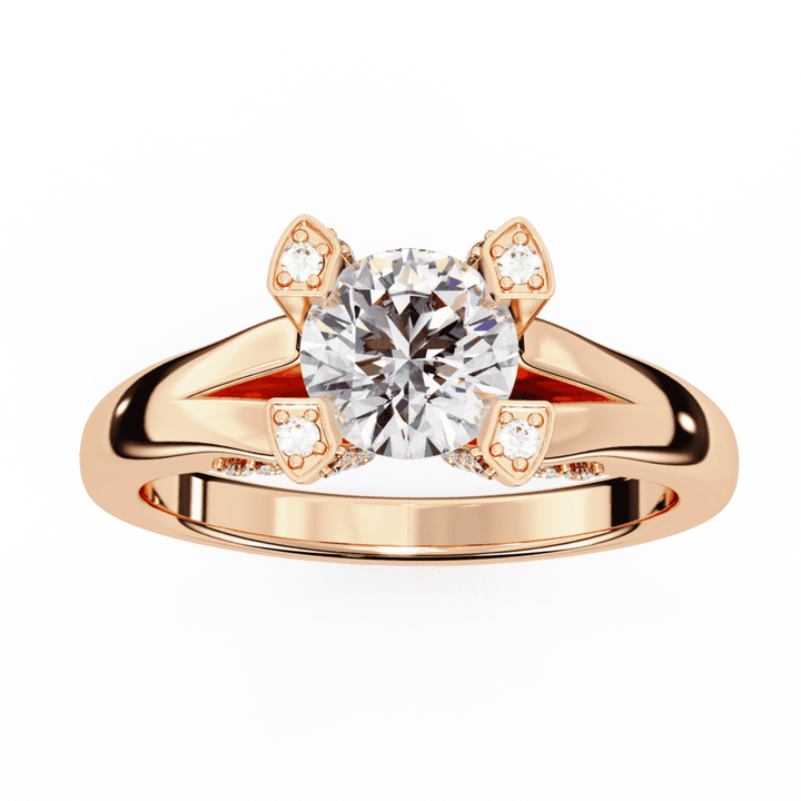 1 Carat Round Hidden Halo Solitaire Ring in Moissanite | House of Estara