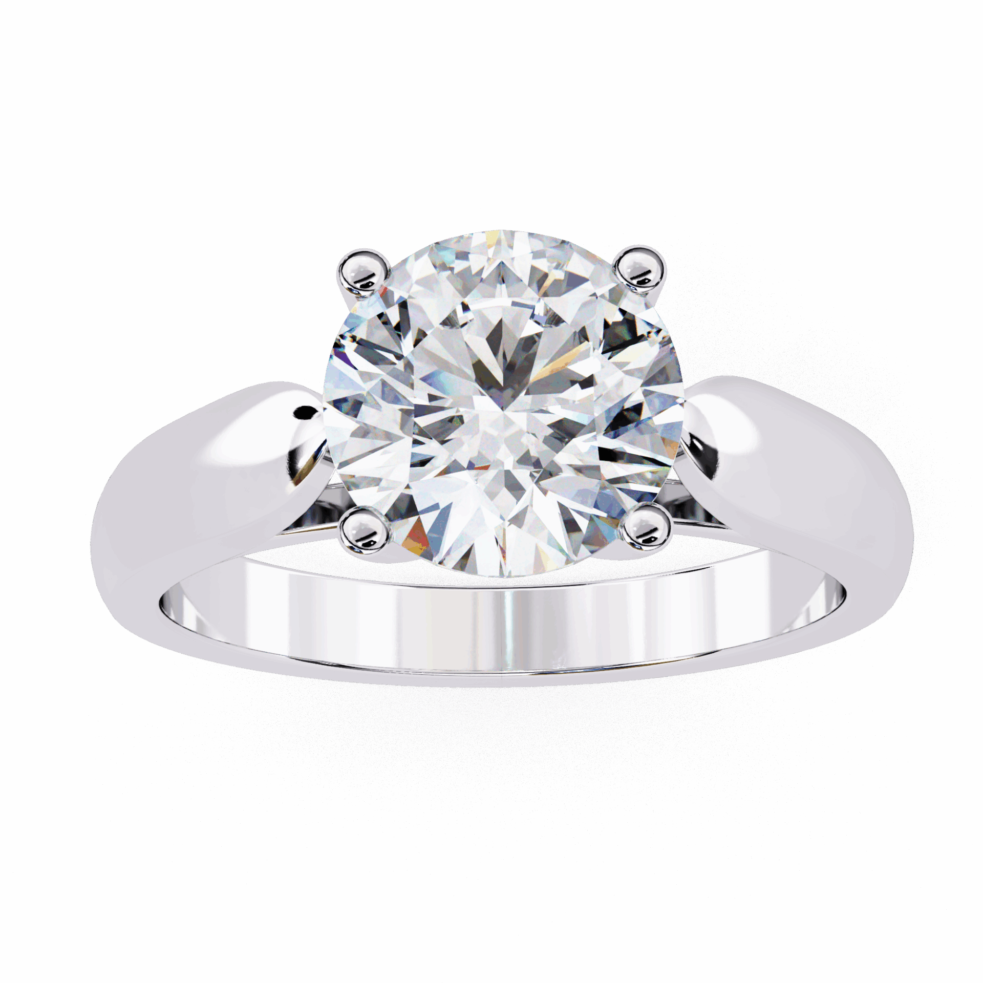 2 Carat Round Heritage Solitaire Band in Moissanite | House of Estara