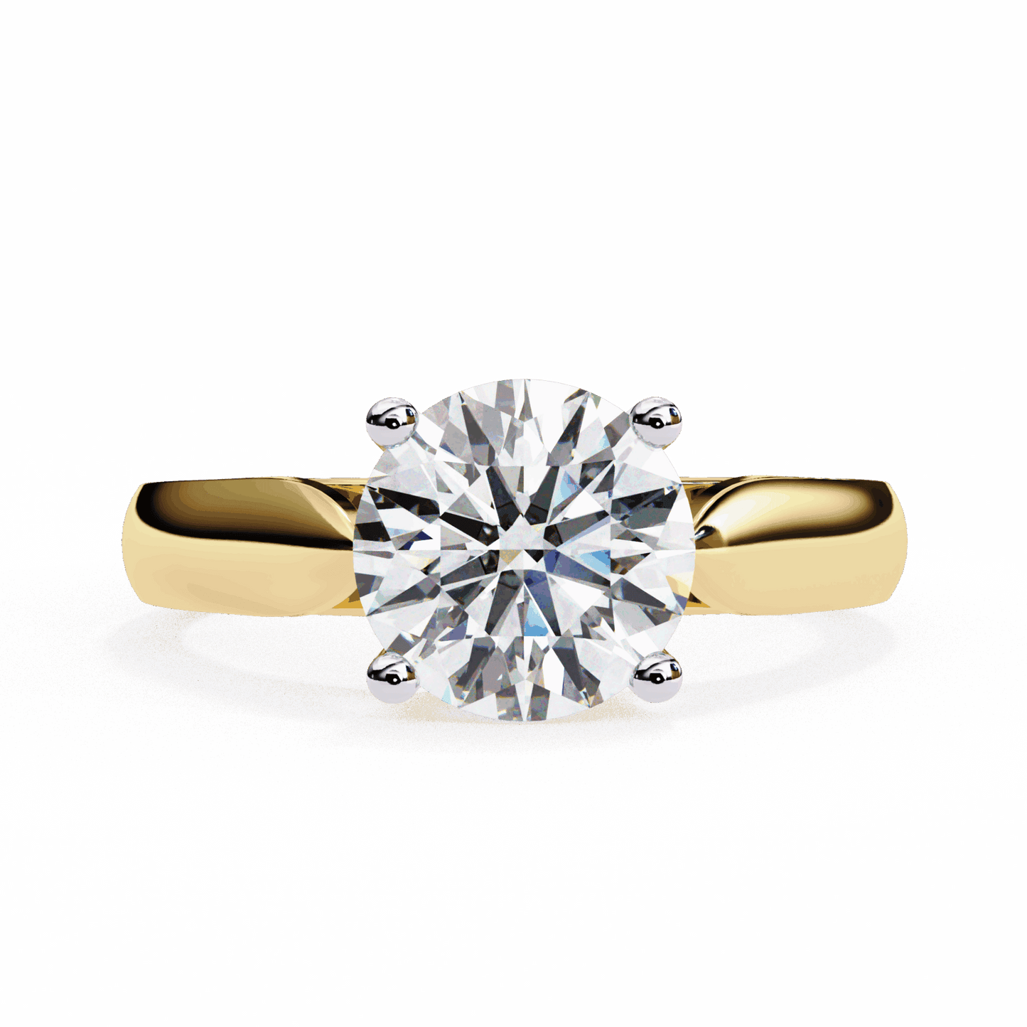 2 Carat Round Heritage Solitaire Band in Moissanite | House of Estara