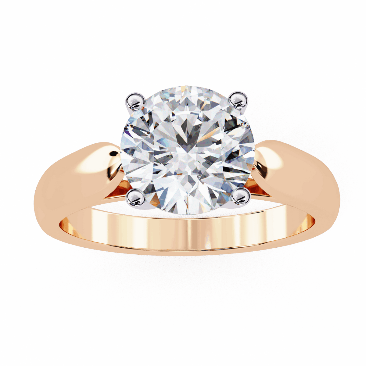 2 Carat Round Heritage Solitaire Band in Moissanite | House of Estara