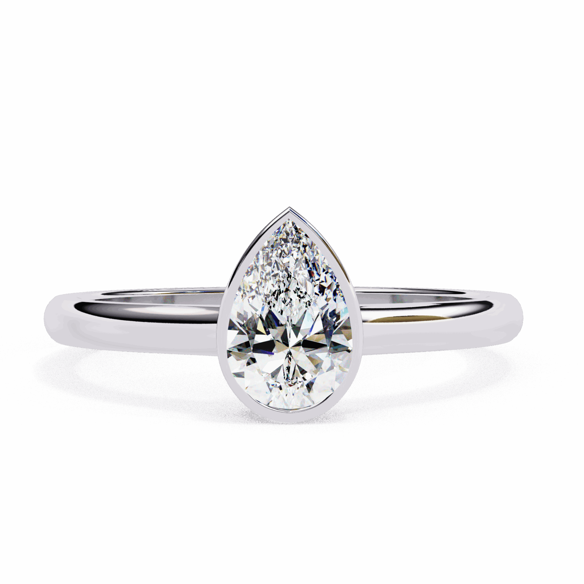 0.5 Carat Pear Minimalist Solitaire Engagement Ring in Moissanite | House of Estara