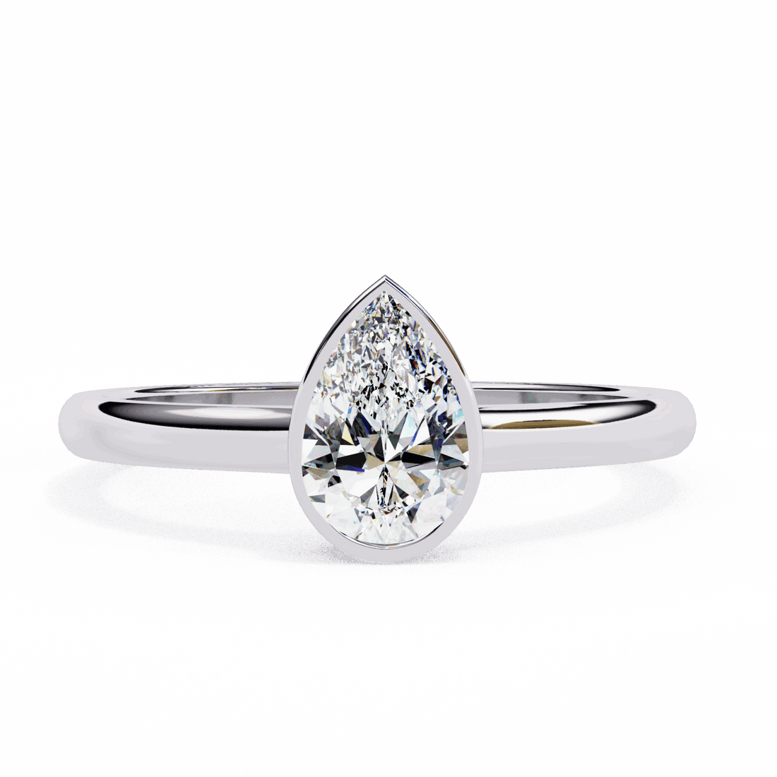 0.5 Carat Pear Minimalist Solitaire Engagement Ring in Moissanite | House of Estara
