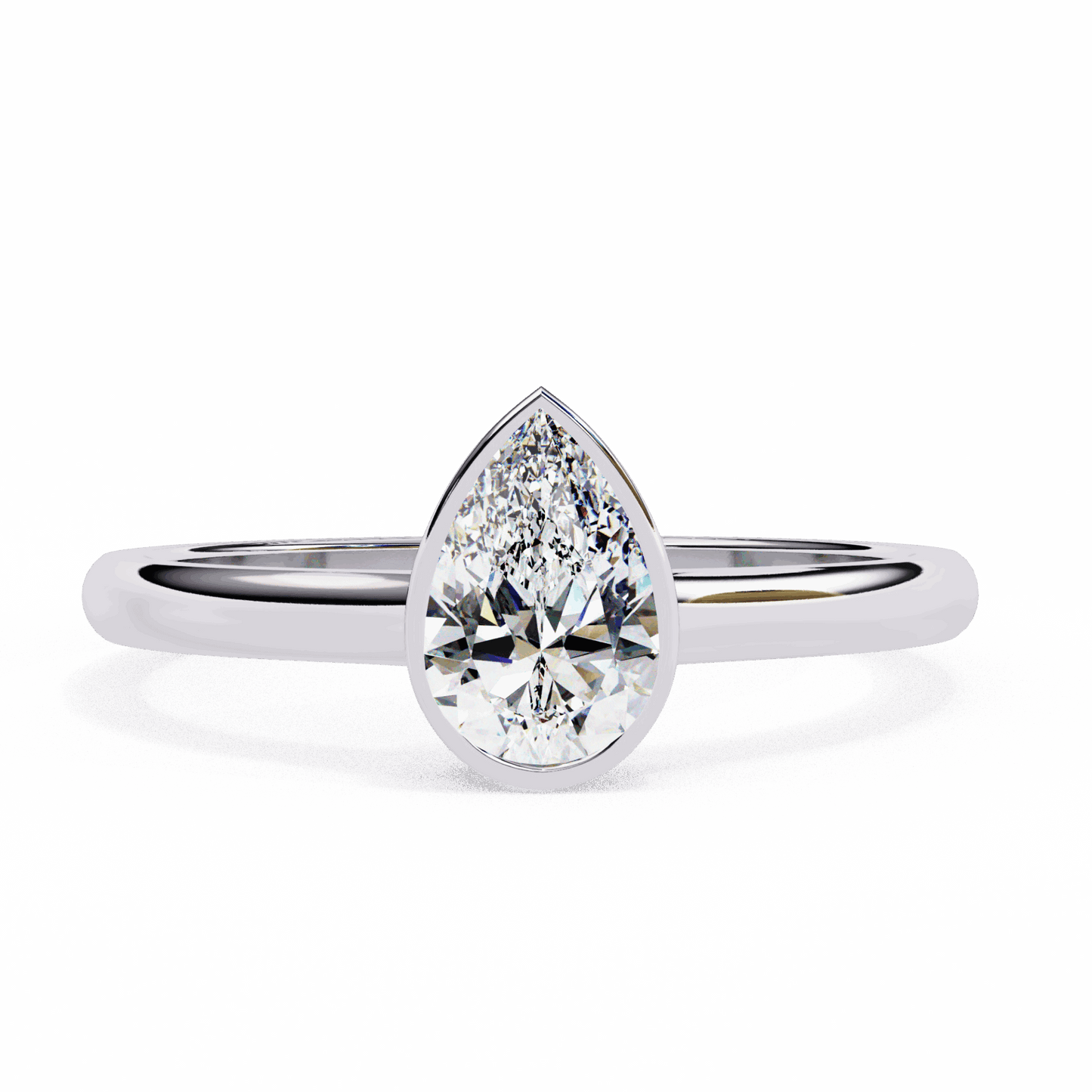 0.5 Carat Pear Minimalist Solitaire Engagement Ring in Moissanite | House of Estara