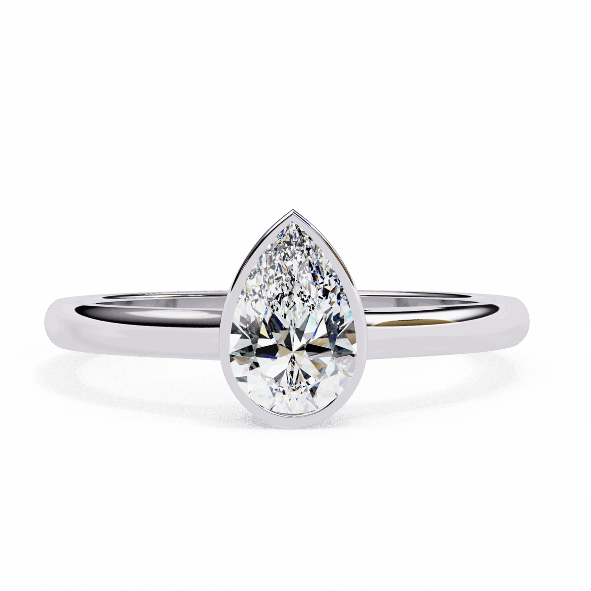 0.5 Carat Pear Minimalist Solitaire Engagement Ring in Moissanite | House of Estara