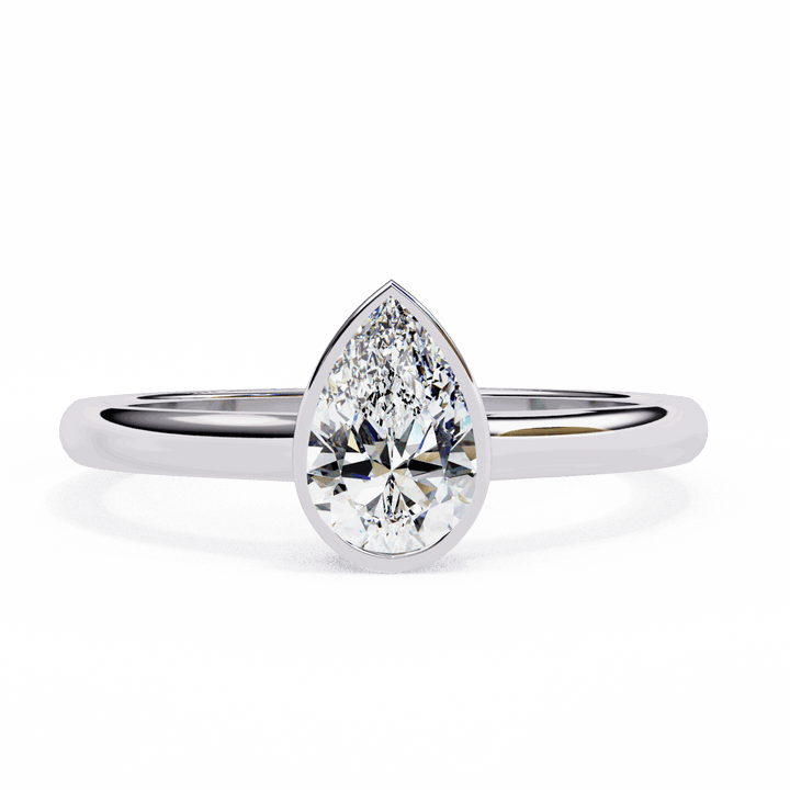 0.5 Carat Pear Minimalist Solitaire Engagement Ring in Moissanite | House of Estara