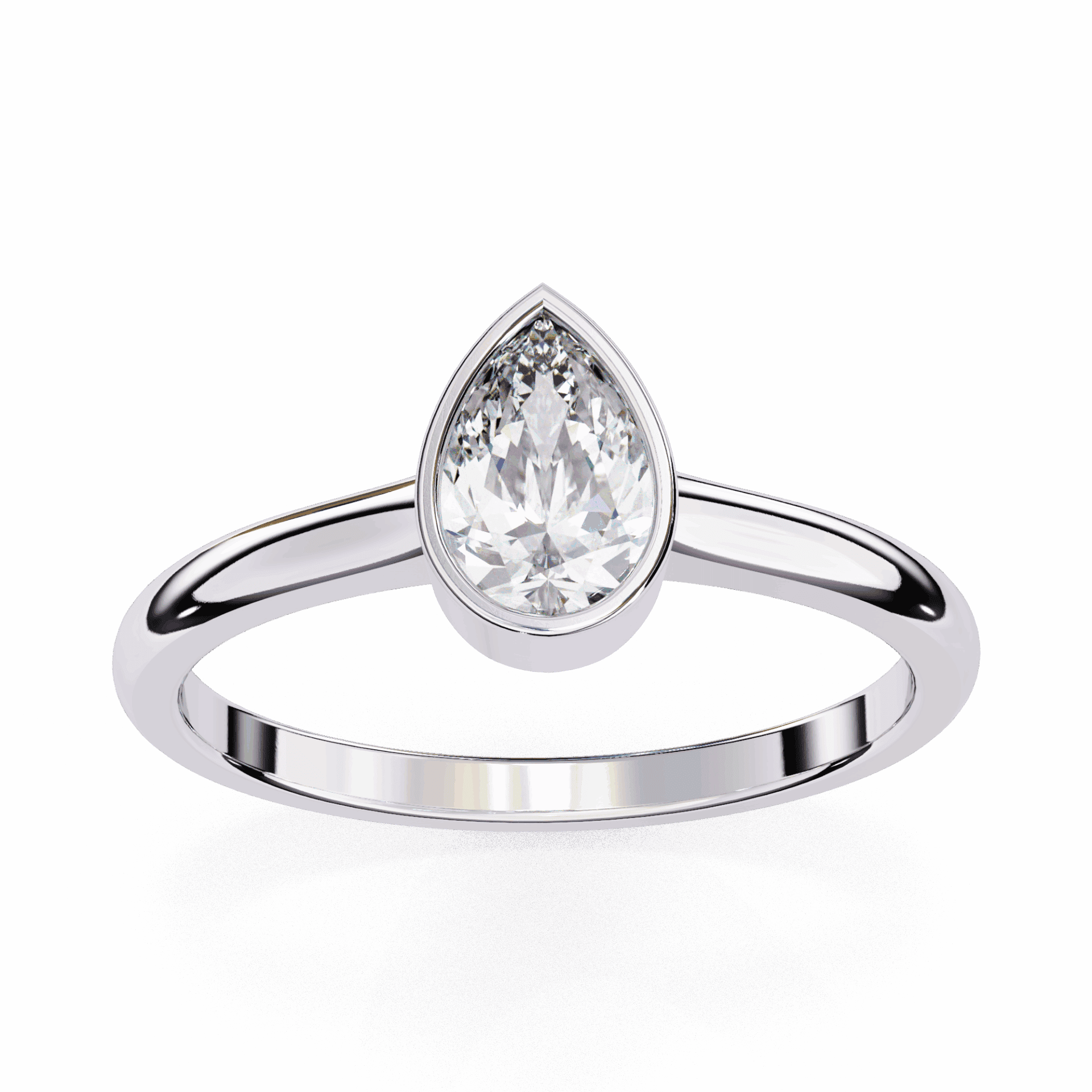 0.5 Carat Pear Minimalist Solitaire Engagement Ring in Moissanite | House of Estara