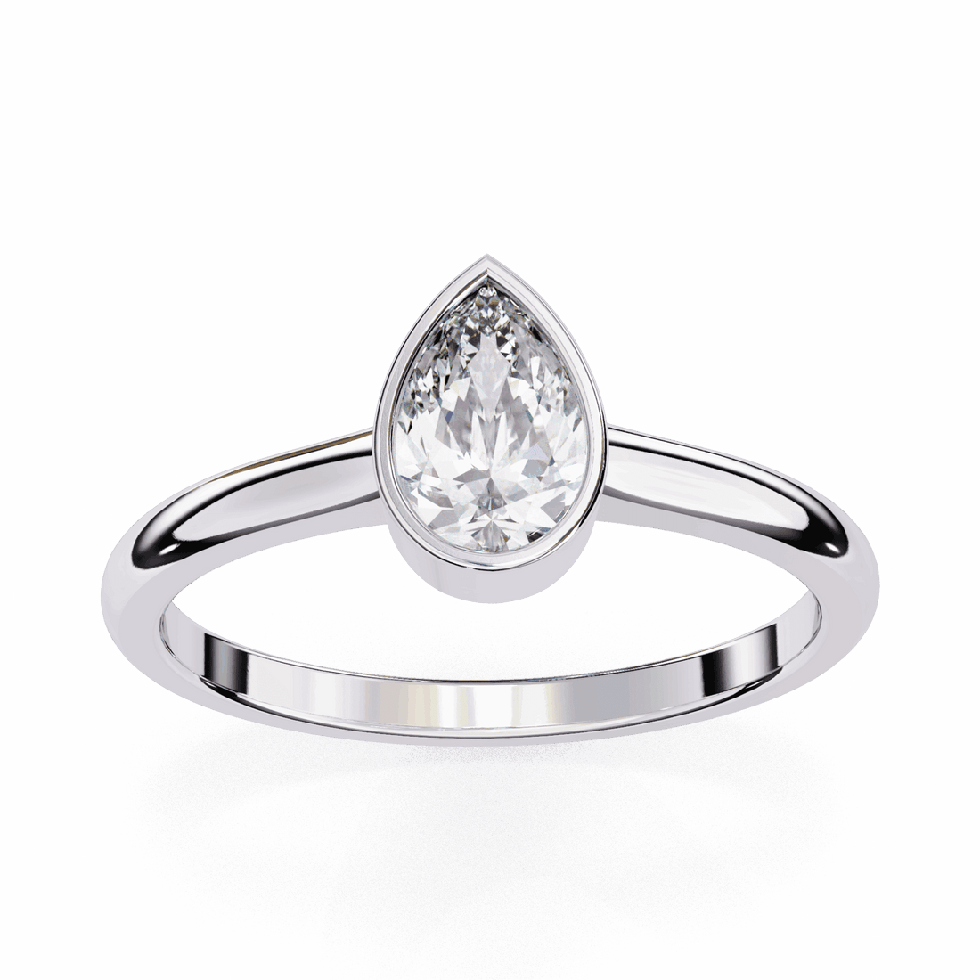 0.5 Carat Pear Minimalist Solitaire Engagement Ring in Moissanite | House of Estara