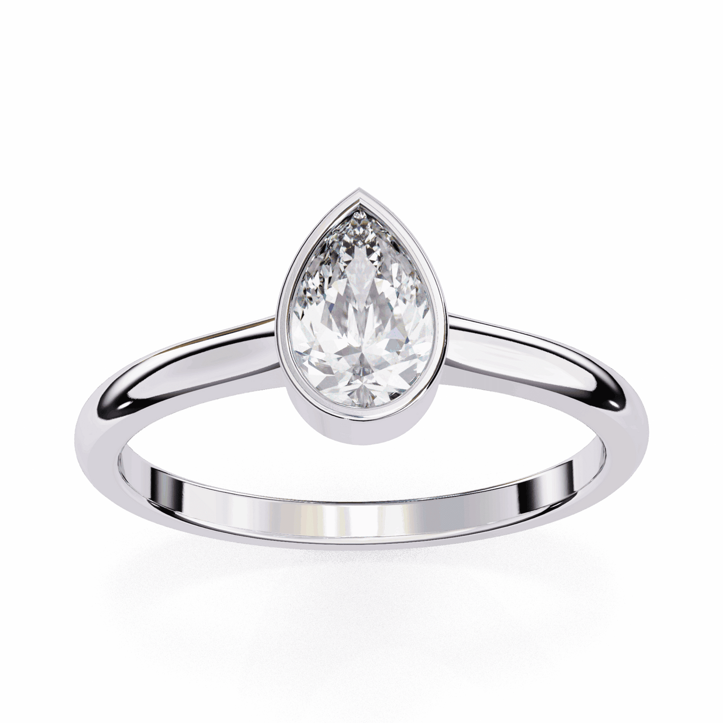 0.5 Carat Pear Minimalist Solitaire Engagement Ring in Moissanite | House of Estara