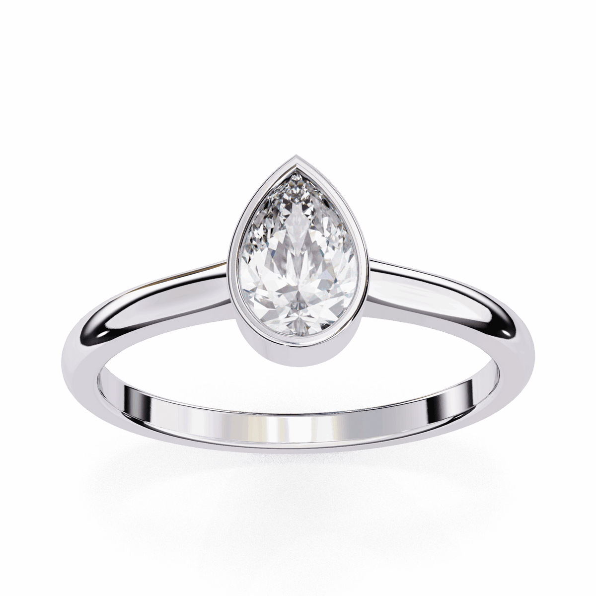 0.5 Carat Pear Minimalist Solitaire Engagement Ring in Moissanite | House of Estara