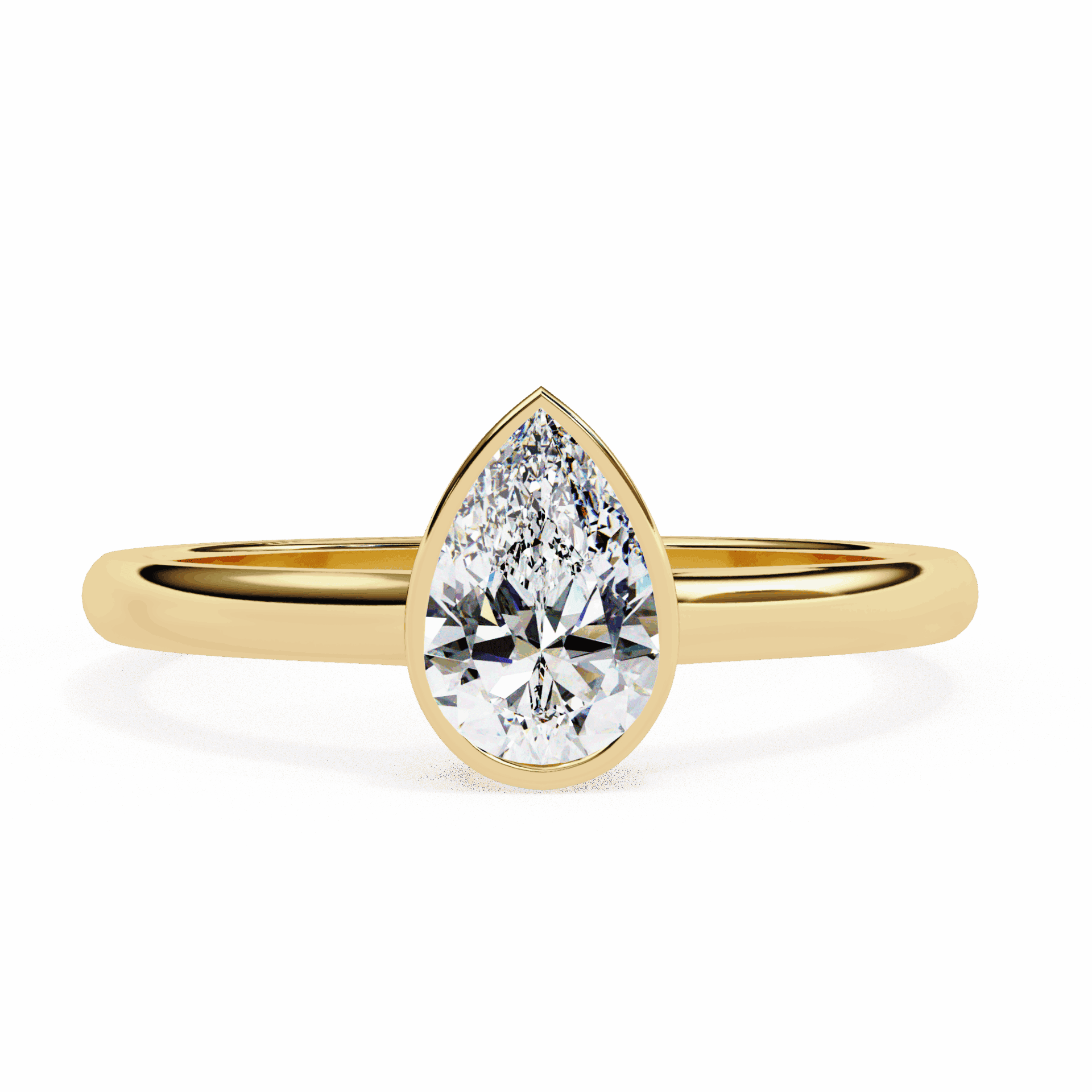 0.5 Carat Pear Minimalist Solitaire Engagement Ring in Moissanite | House of Estara