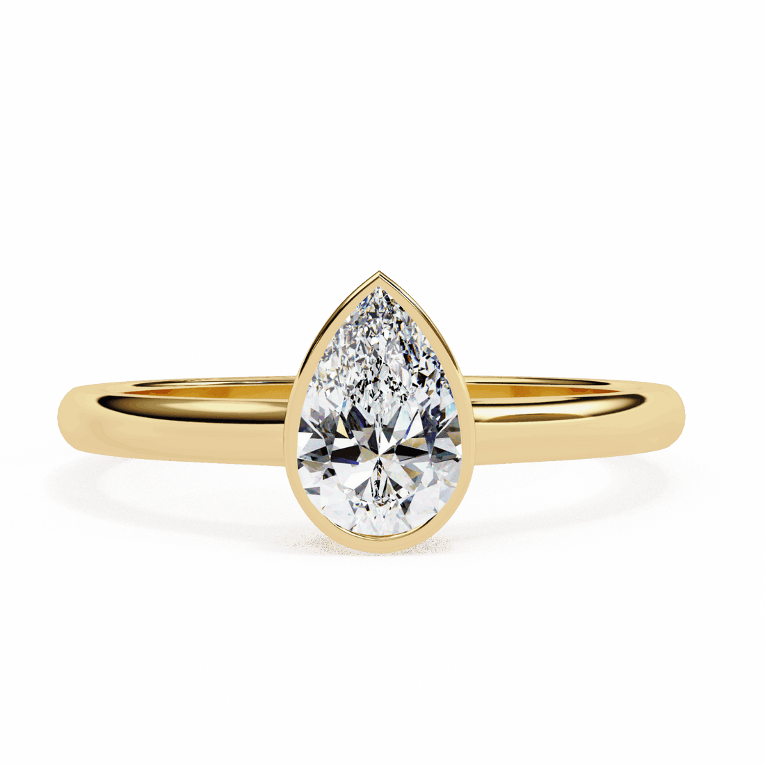 0.5 Carat Pear Minimalist Solitaire Engagement Ring in Moissanite | House of Estara