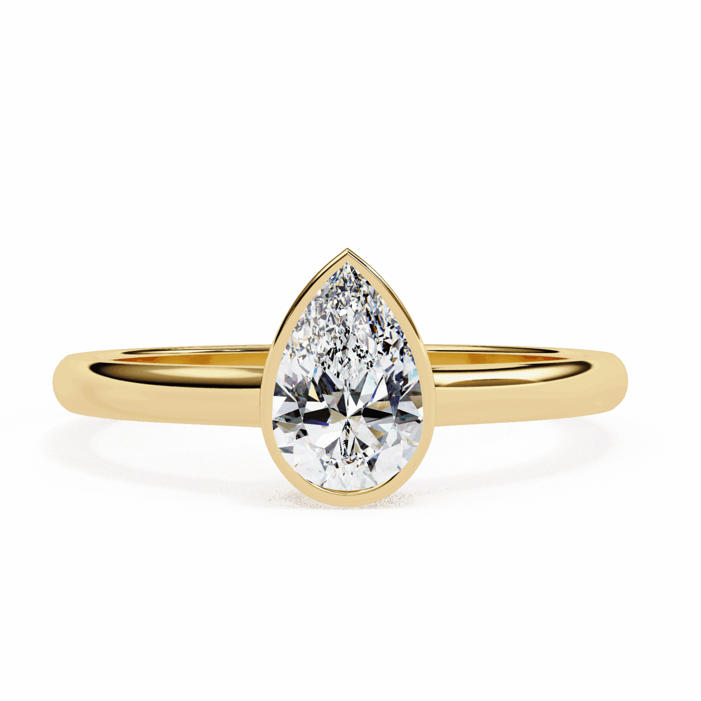 0.5 Carat Pear Minimalist Solitaire Engagement Ring in Moissanite | House of Estara