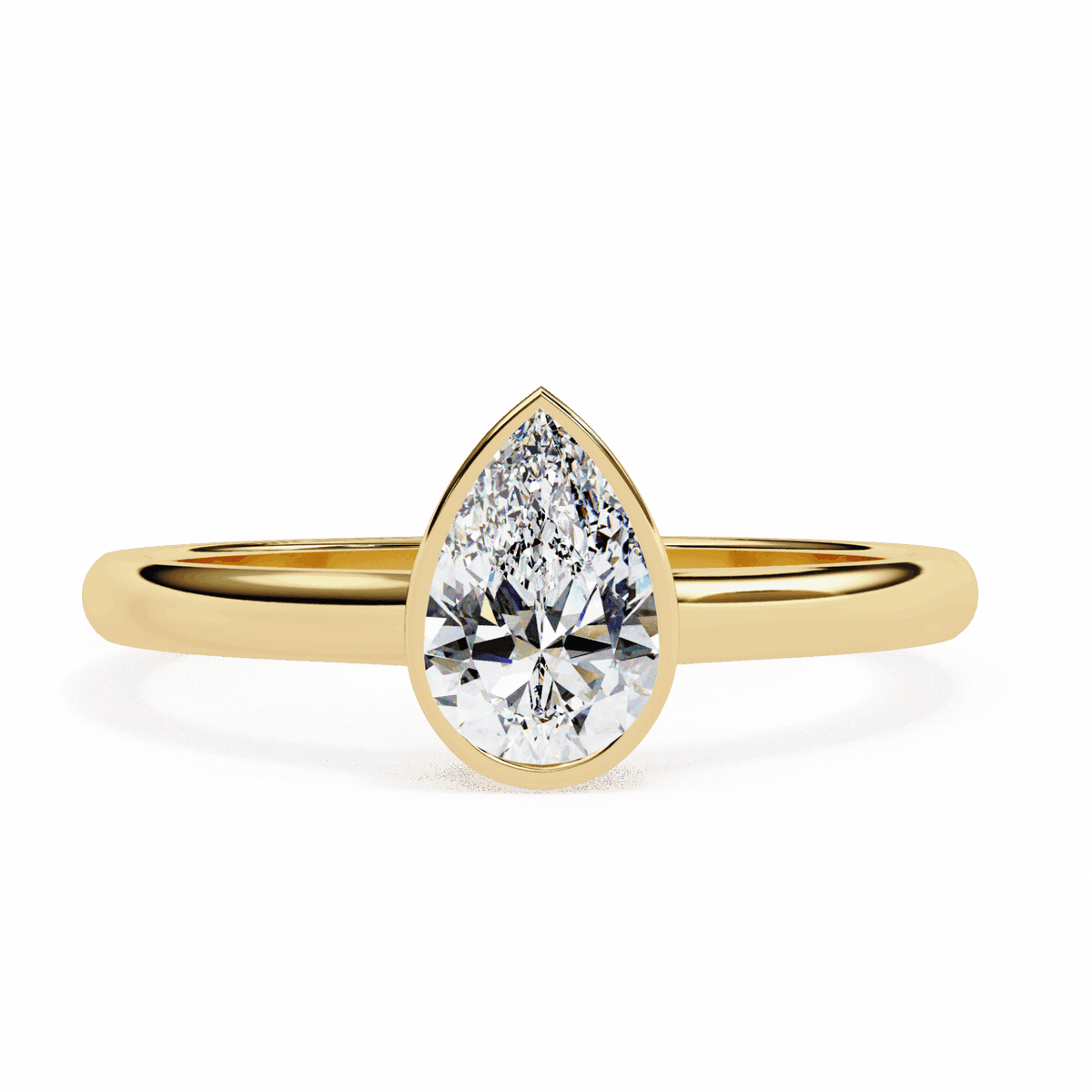 0.5 Carat Pear Minimalist Solitaire Engagement Ring in Moissanite | House of Estara