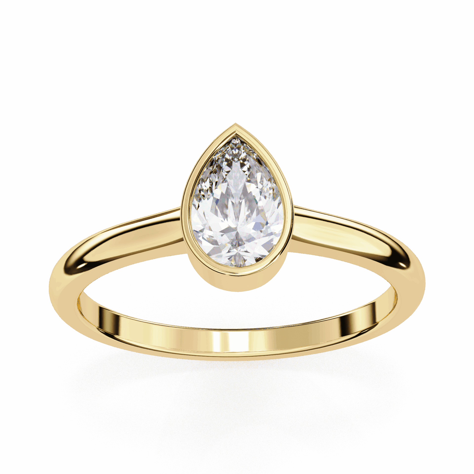 0.5 Carat Pear Minimalist Solitaire Engagement Ring in Moissanite | House of Estara