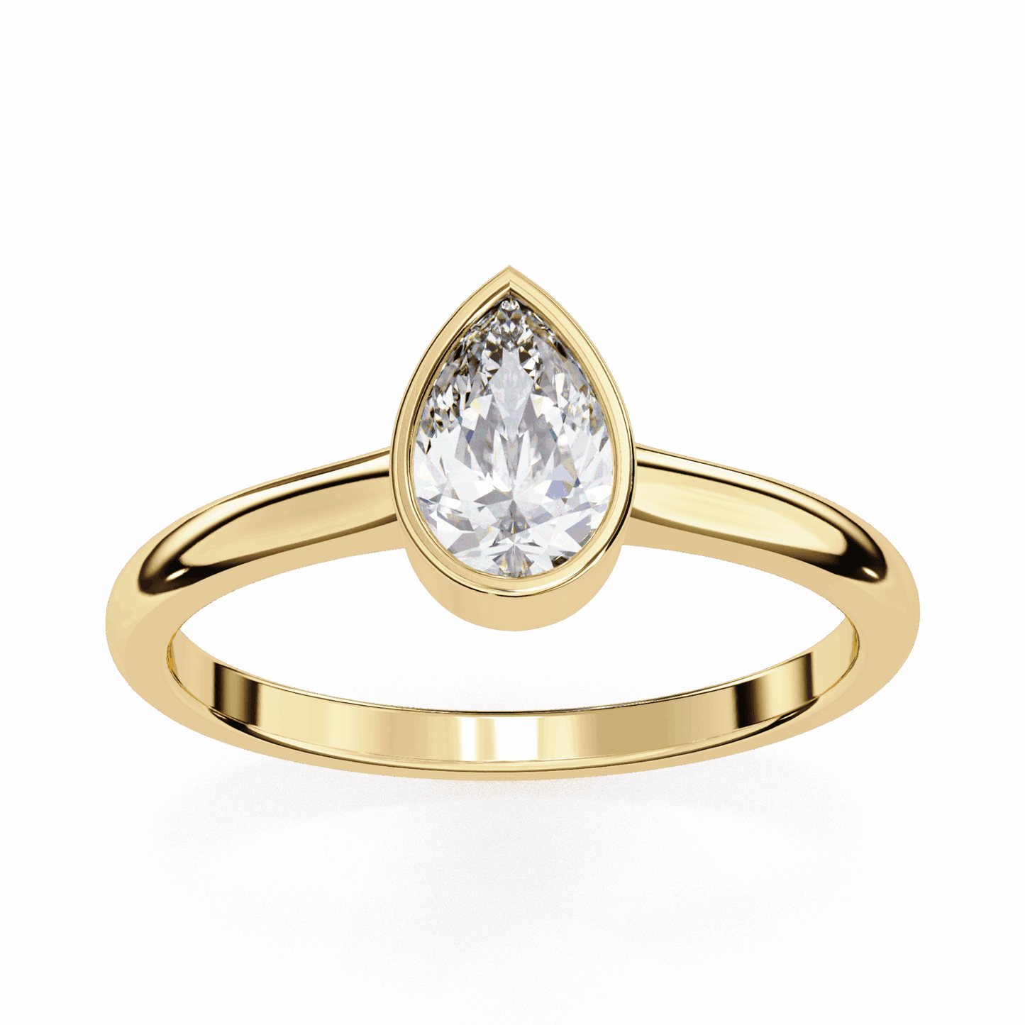 0.5 Carat Pear Minimalist Solitaire Engagement Ring in Moissanite | House of Estara