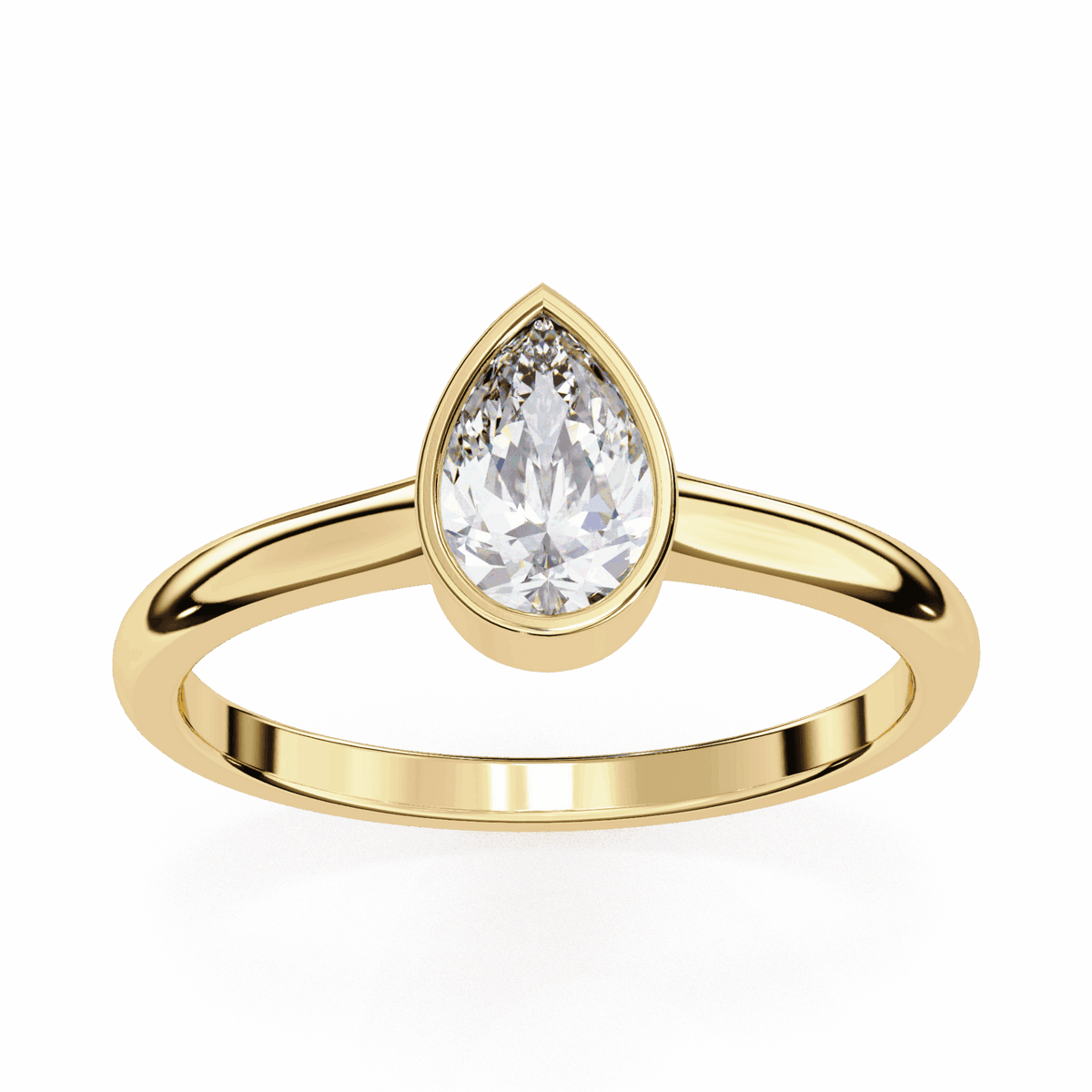 0.5 Carat Pear Minimalist Solitaire Engagement Ring in Moissanite | House of Estara