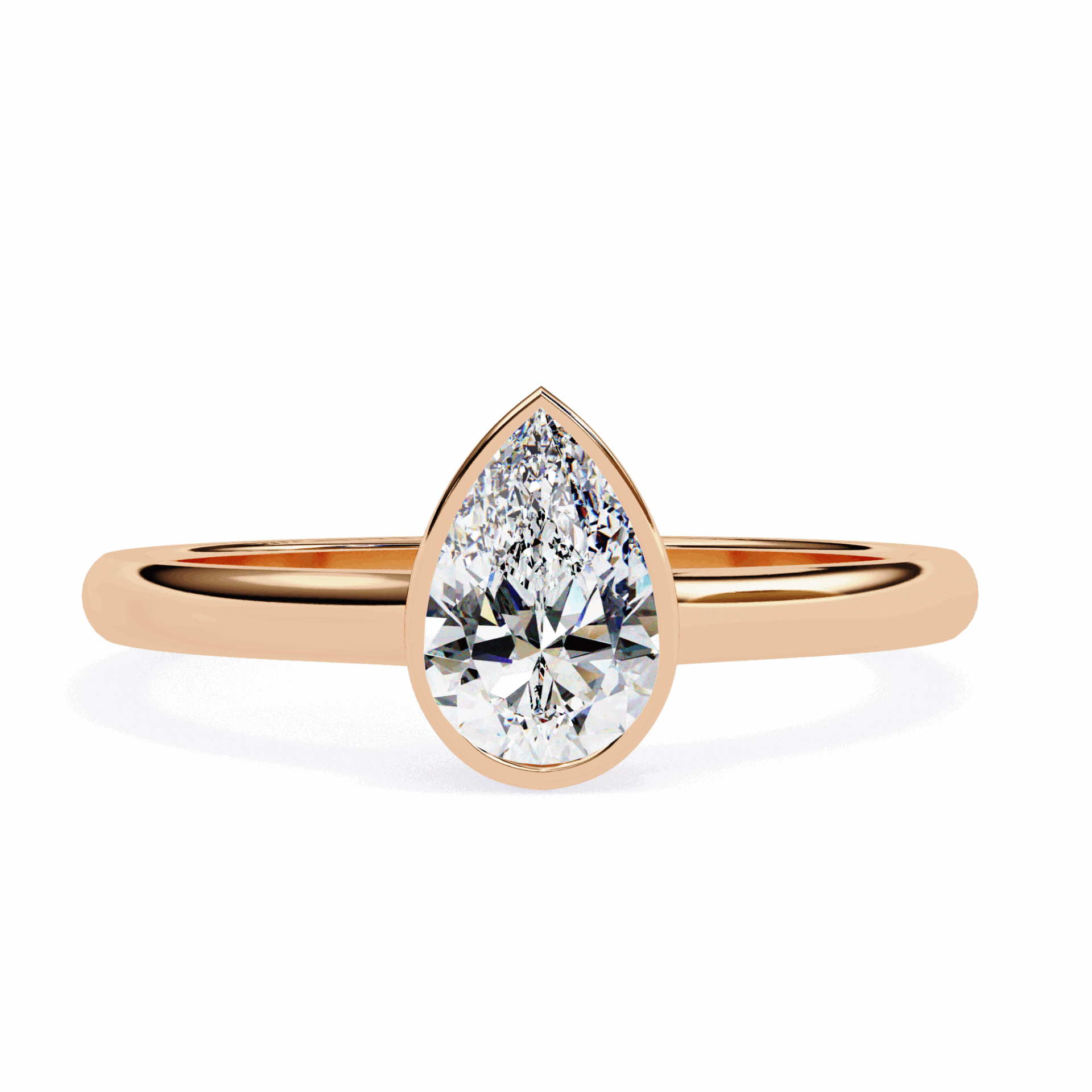 0.5 Carat Pear Minimalist Solitaire Engagement Ring in Moissanite | House of Estara