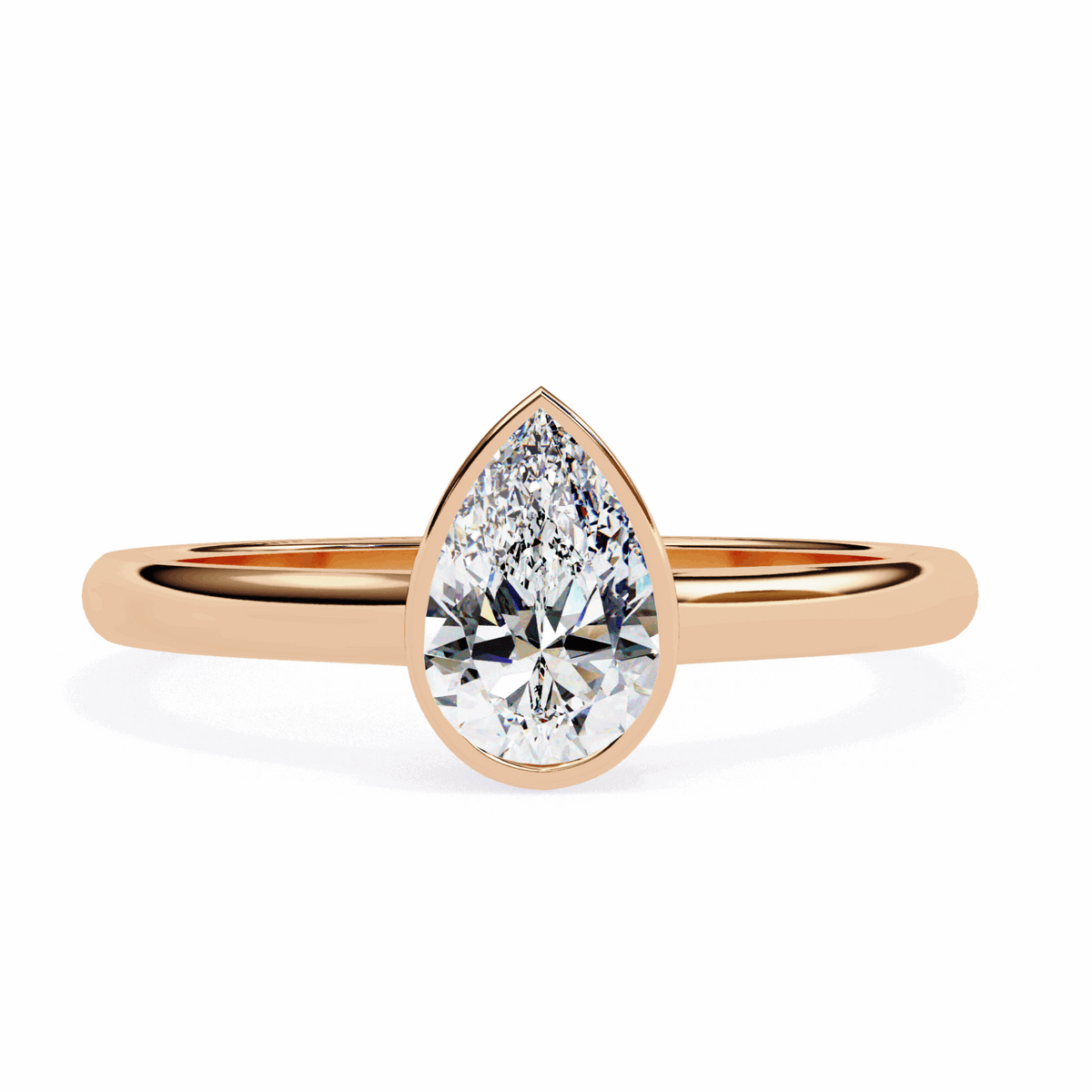 0.5 Carat Pear Minimalist Solitaire Engagement Ring in Moissanite | House of Estara