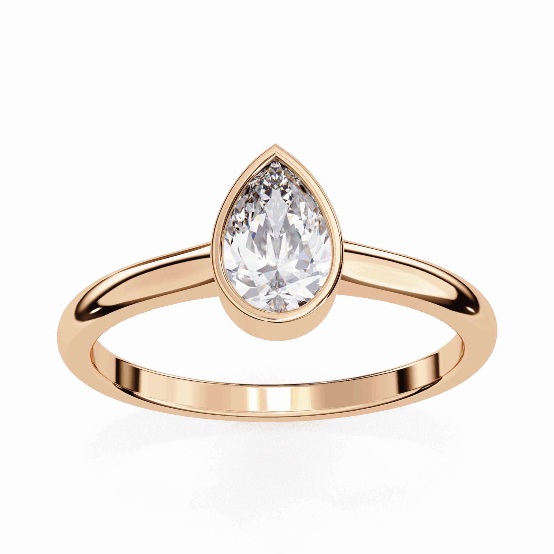 0.5 Carat Pear Minimalist Solitaire Engagement Ring in Moissanite | House of Estara