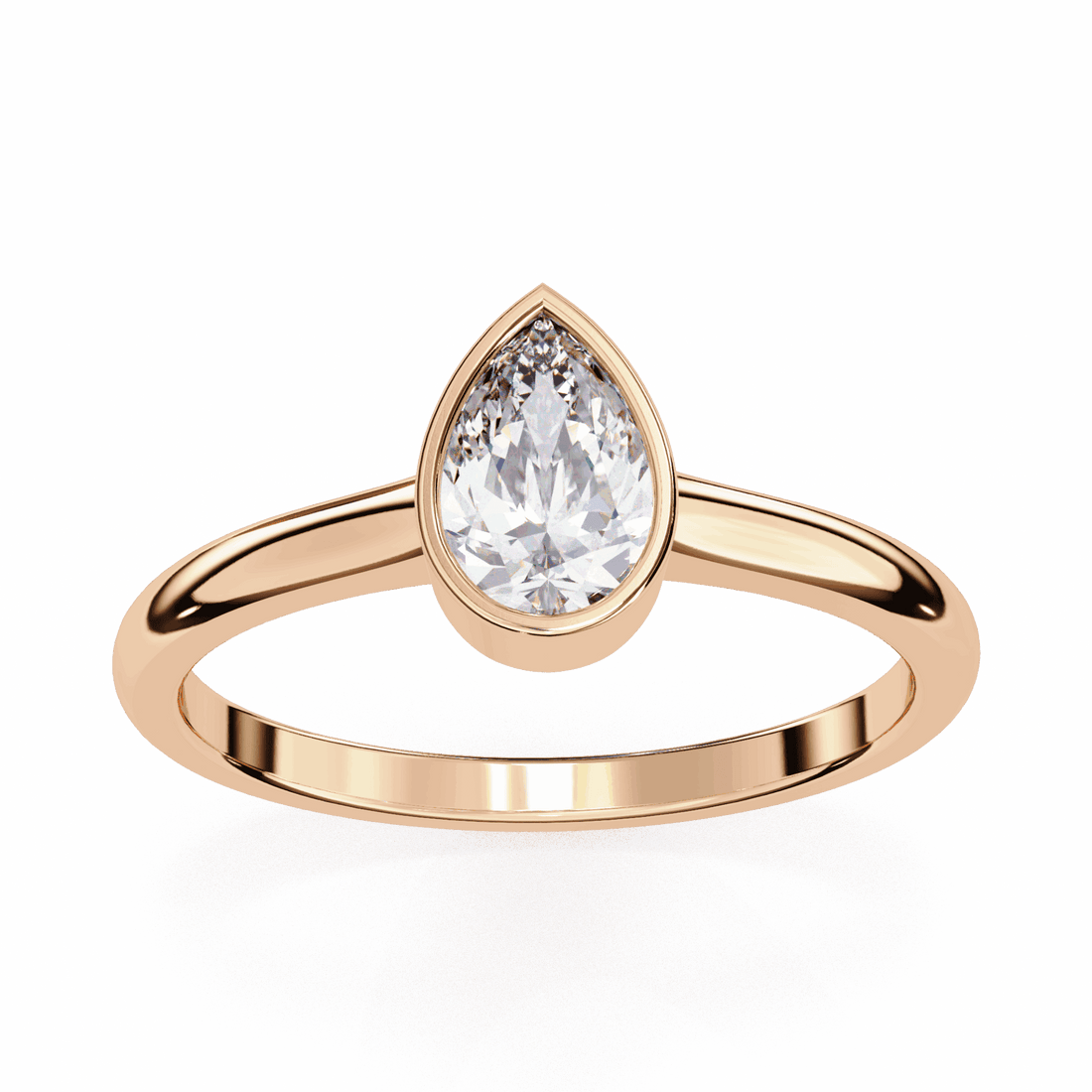 0.5 Carat Pear Minimalist Solitaire Engagement Ring in Moissanite | House of Estara