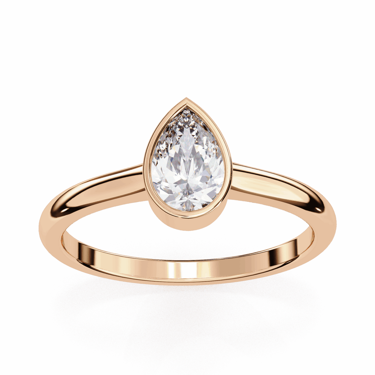 0.5 Carat Pear Minimalist Solitaire Engagement Ring in Moissanite | House of Estara