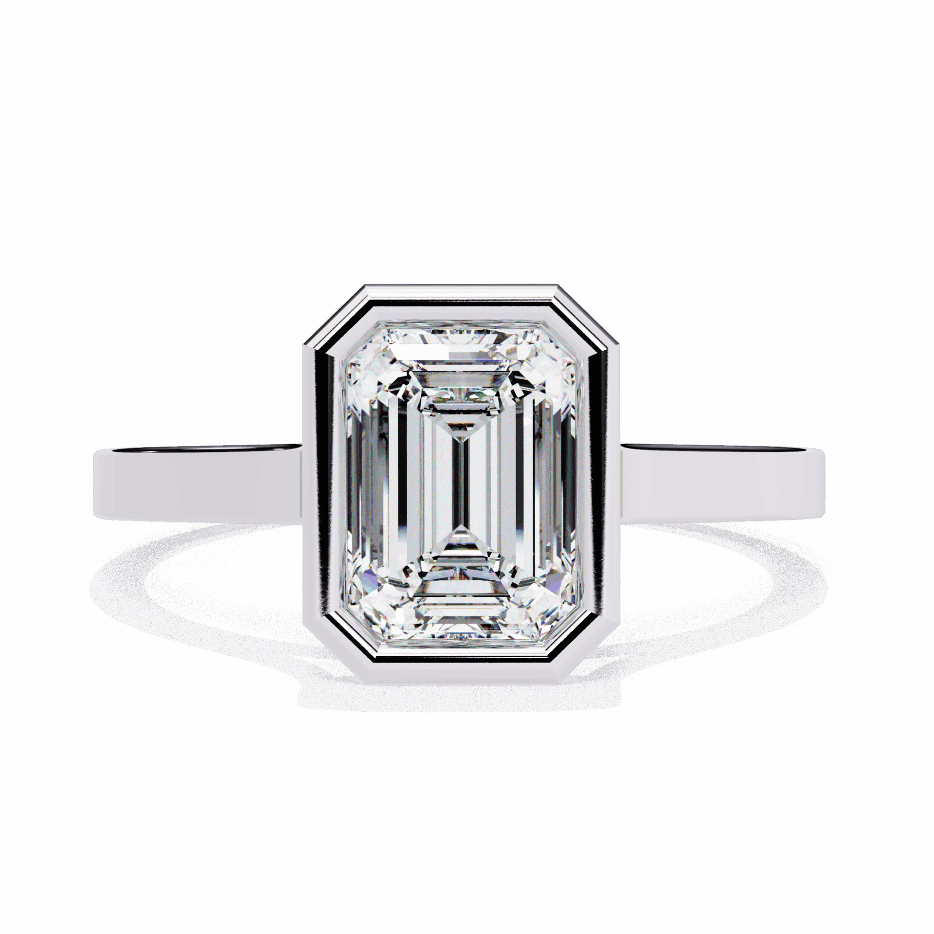 1.25 Carat Emerald Minimalist Solitaire Engagement Ring in Moissanite | House of Estara