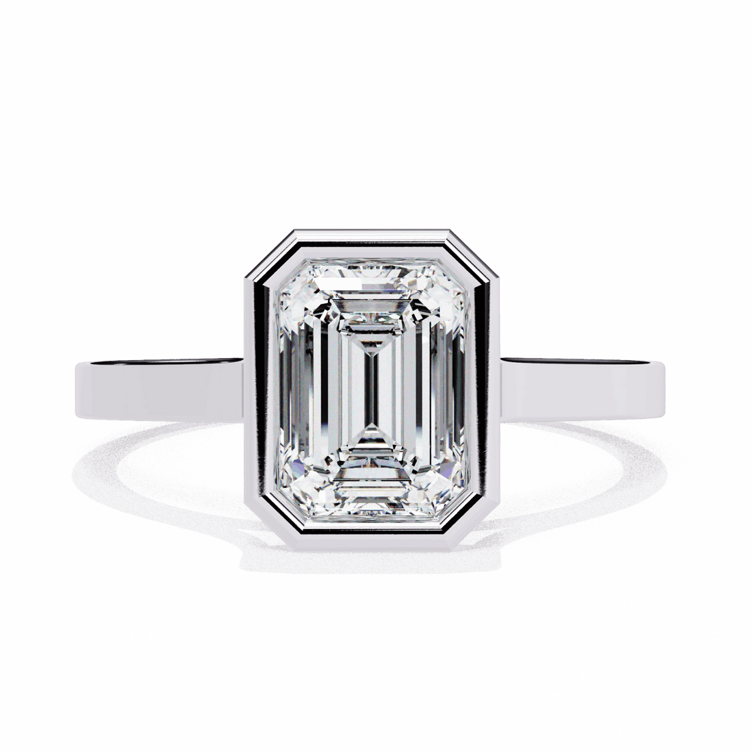 1.25 Carat Emerald Minimalist Solitaire Engagement Ring in Moissanite | House of Estara