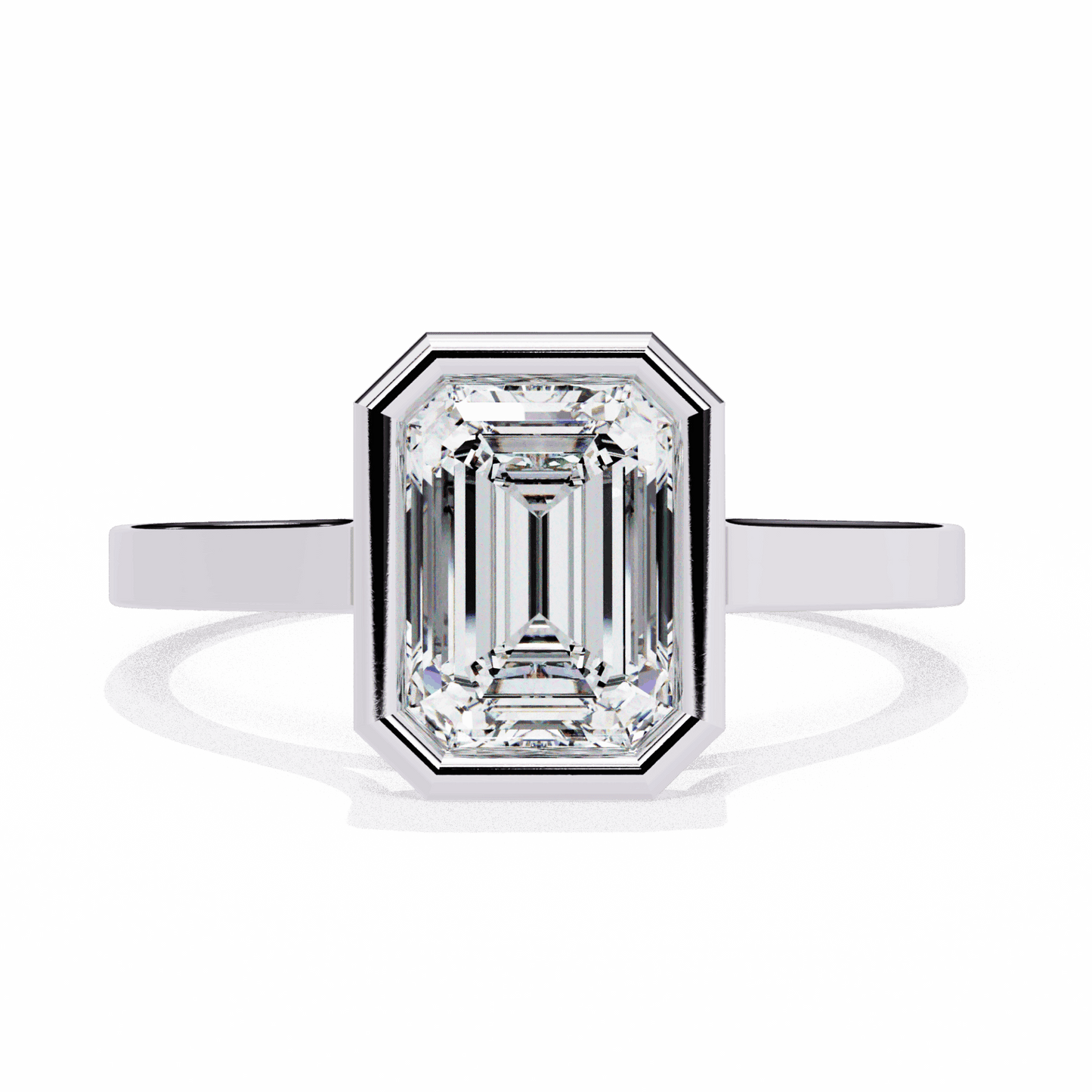 1.25 Carat Emerald Minimalist Solitaire Engagement Ring in Moissanite | House of Estara