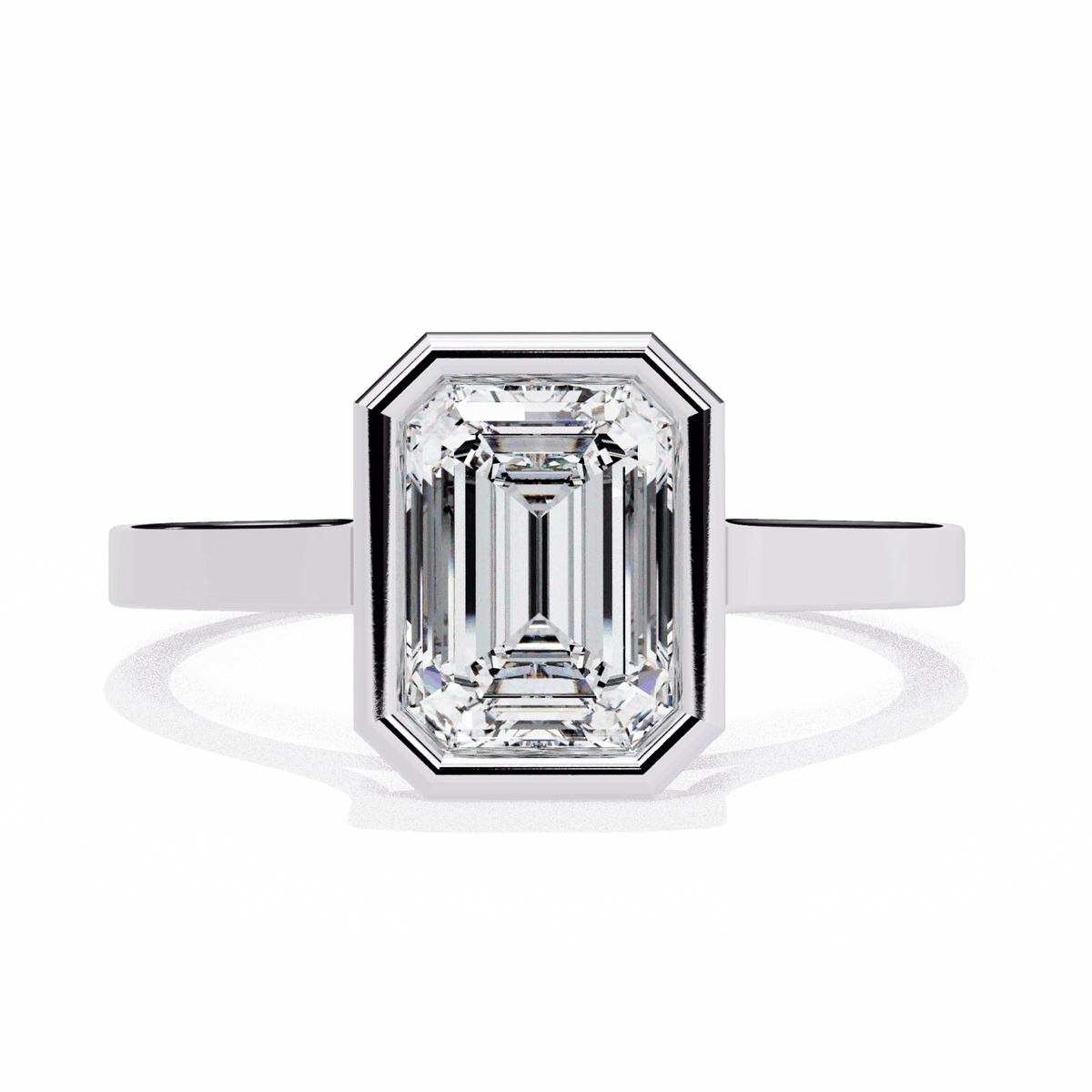 1.25 Carat Emerald Minimalist Solitaire Engagement Ring in Moissanite | House of Estara