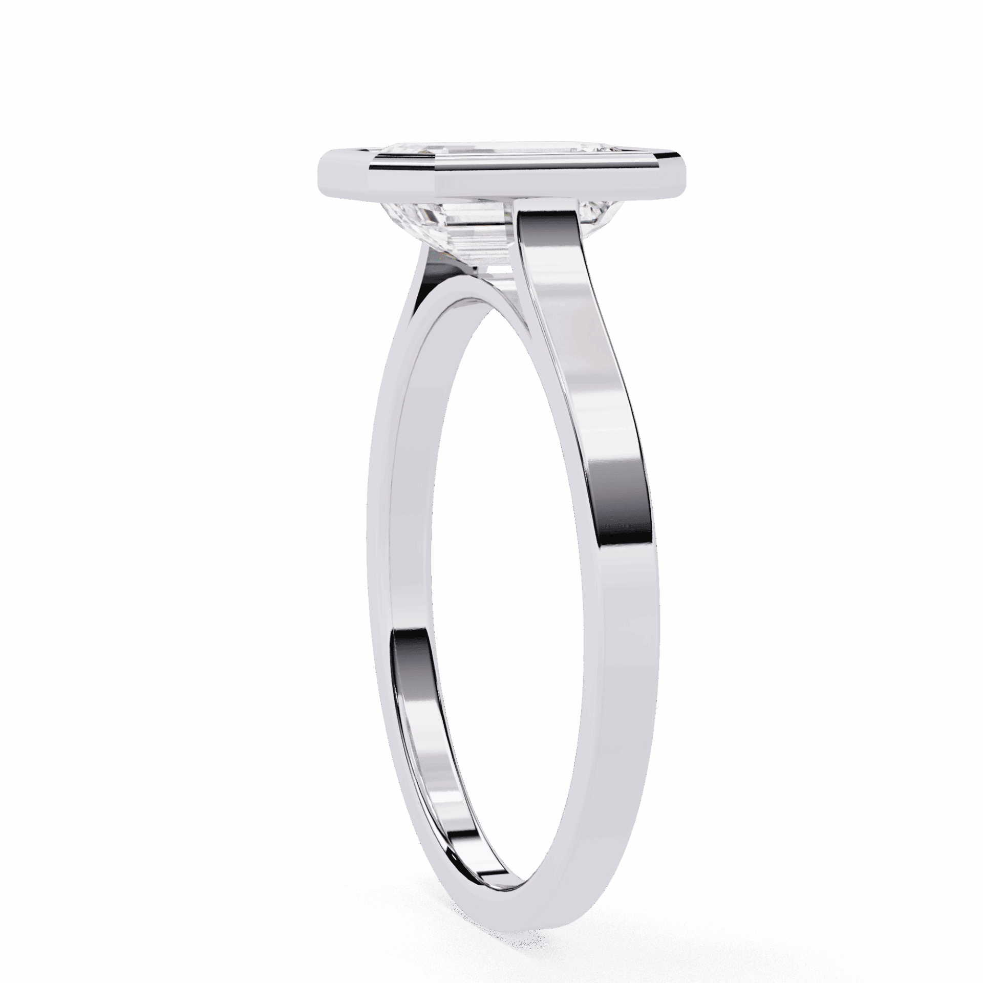 1.25 Carat Emerald Minimalist Solitaire Engagement Ring in Moissanite | House of Estara
