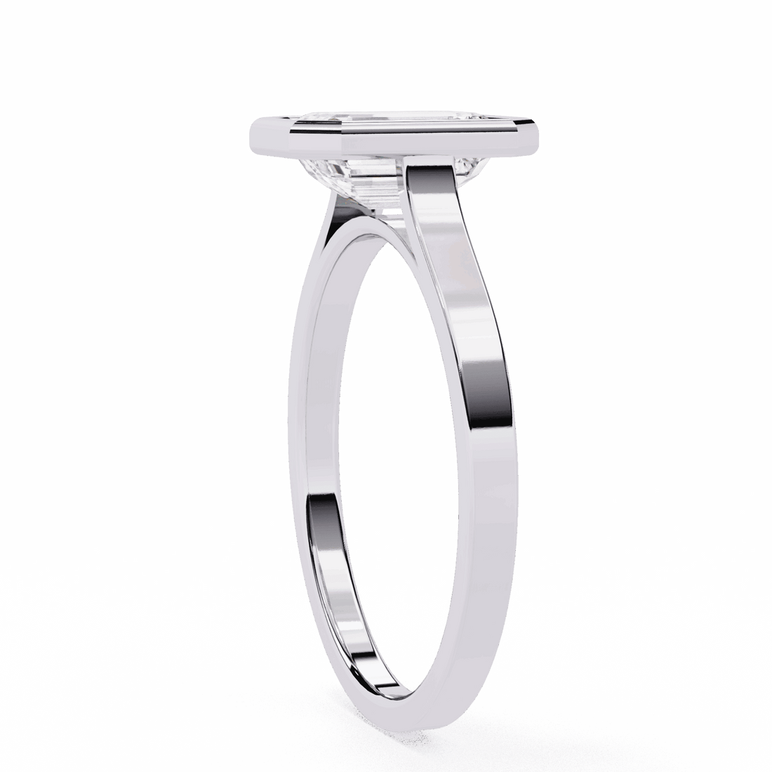 1.25 Carat Emerald Minimalist Solitaire Engagement Ring in Moissanite | House of Estara