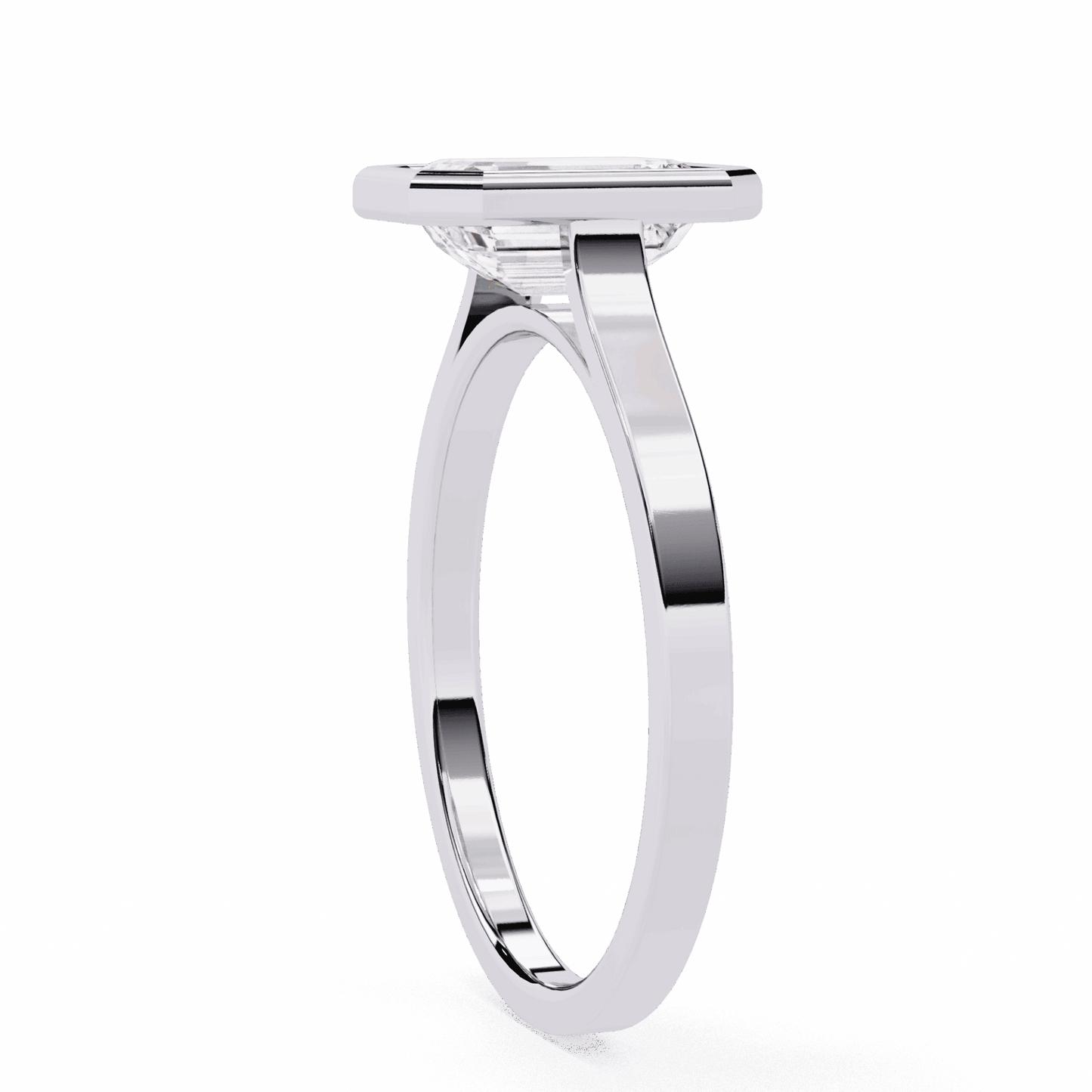 1.25 Carat Emerald Minimalist Solitaire Engagement Ring in Moissanite | House of Estara