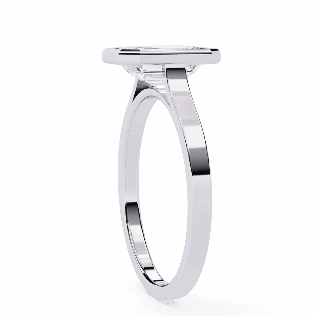 1.25 Carat Emerald Minimalist Solitaire Engagement Ring in Moissanite | House of Estara
