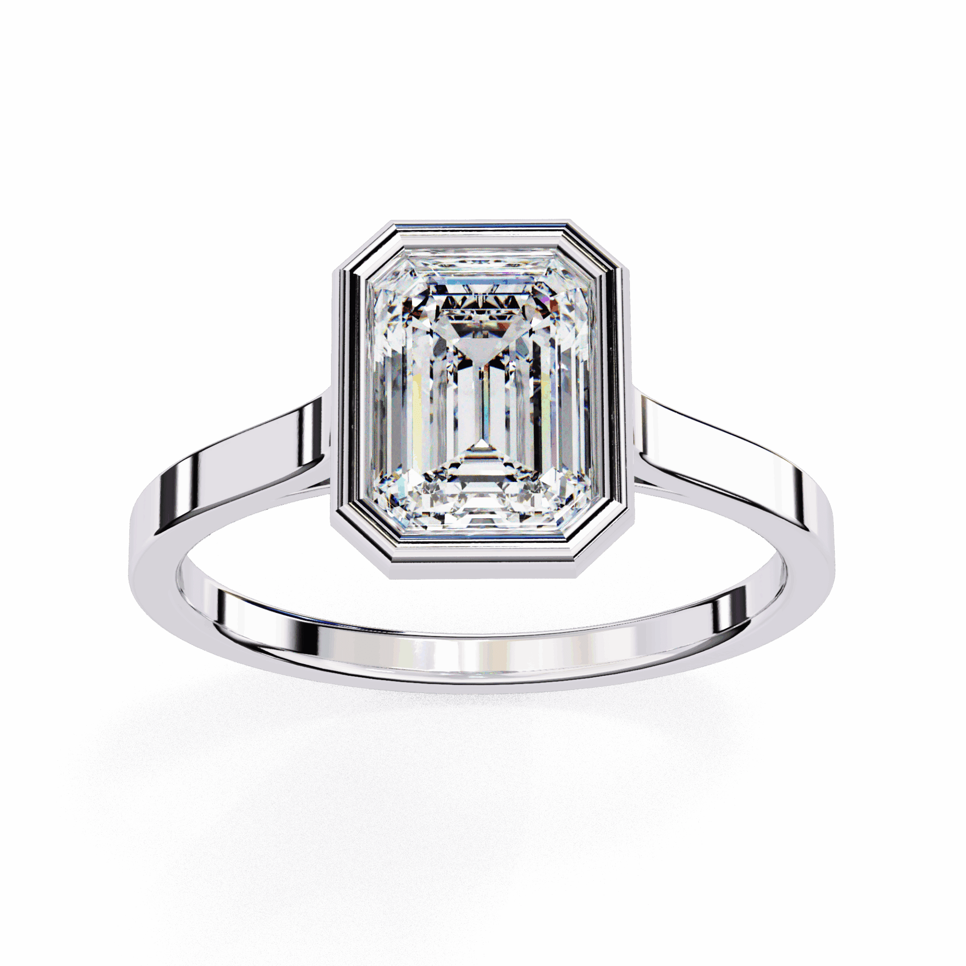 1.25 Carat Emerald Minimalist Solitaire Engagement Ring in Moissanite | House of Estara