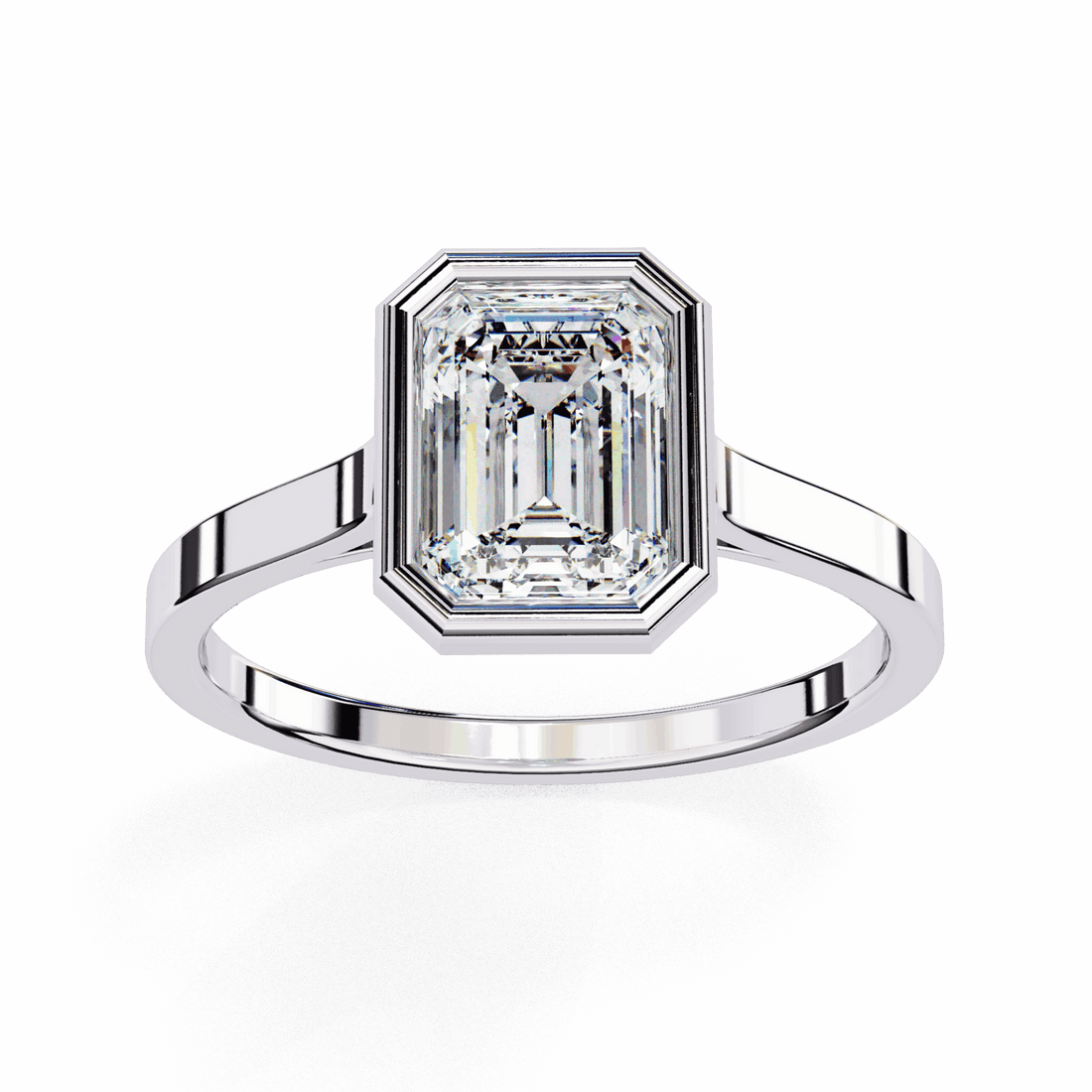 1.25 Carat Emerald Minimalist Solitaire Engagement Ring in Moissanite | House of Estara