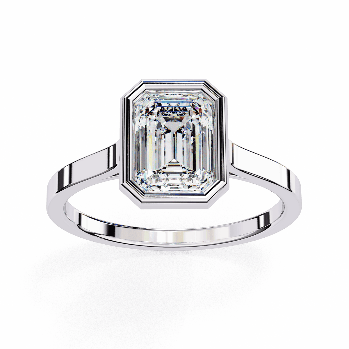 1.25 Carat Emerald Minimalist Solitaire Engagement Ring in Moissanite | House of Estara
