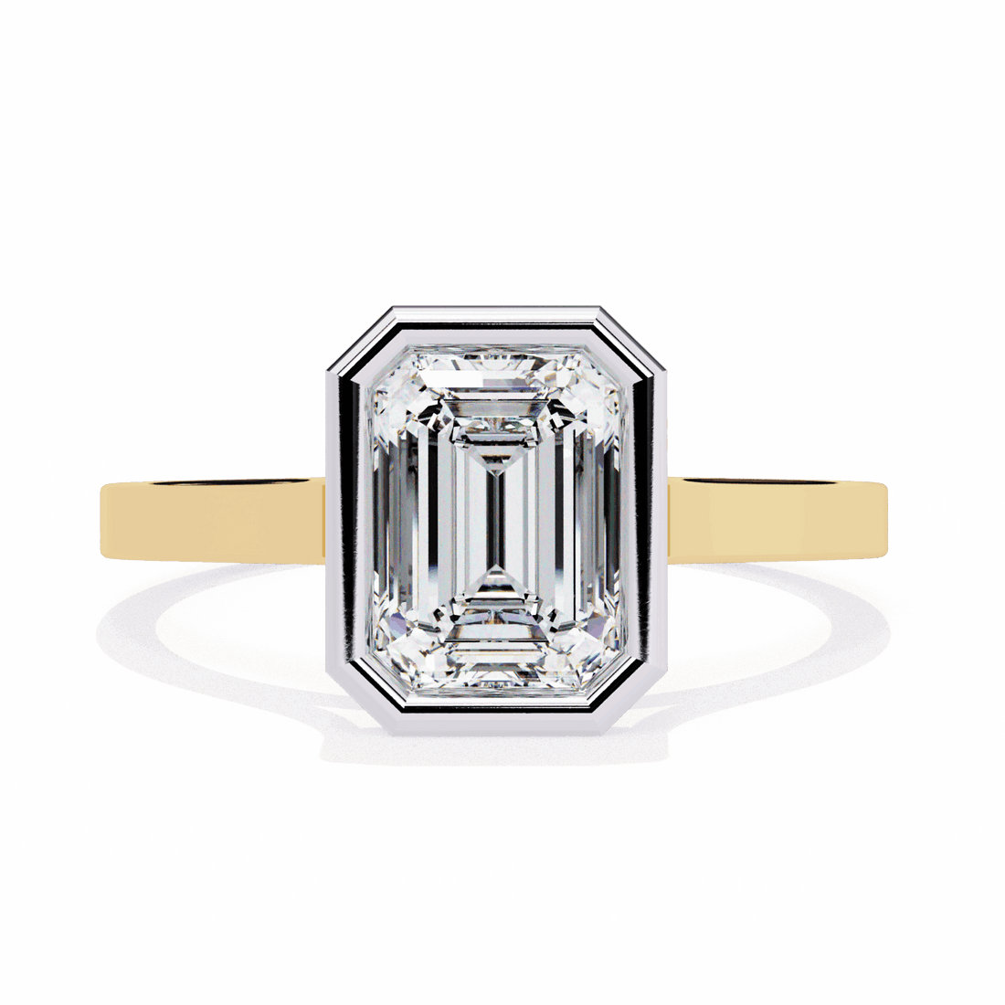 1.25 Carat Emerald Minimalist Solitaire Engagement Ring in Moissanite | House of Estara