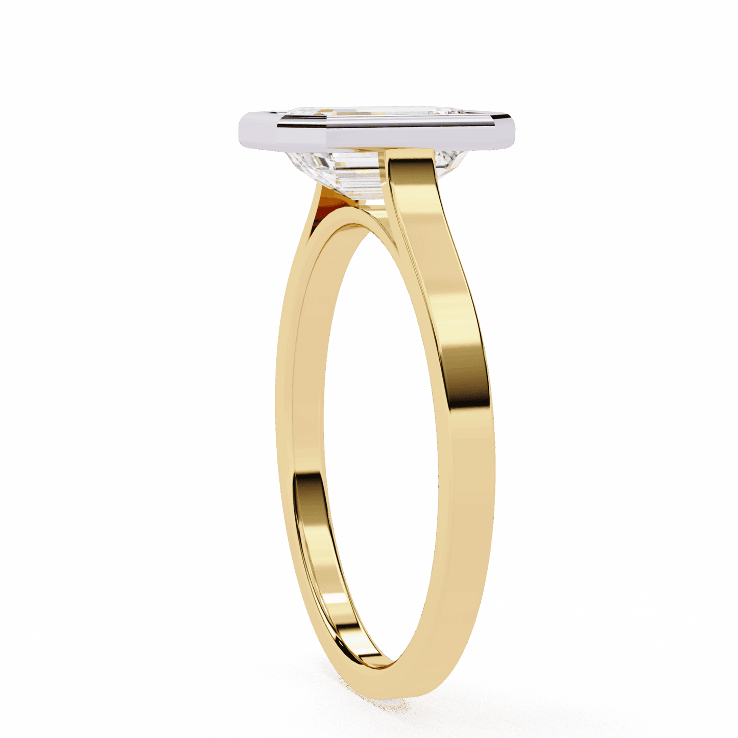 1.25 Carat Emerald Minimalist Solitaire Engagement Ring in Moissanite | House of Estara