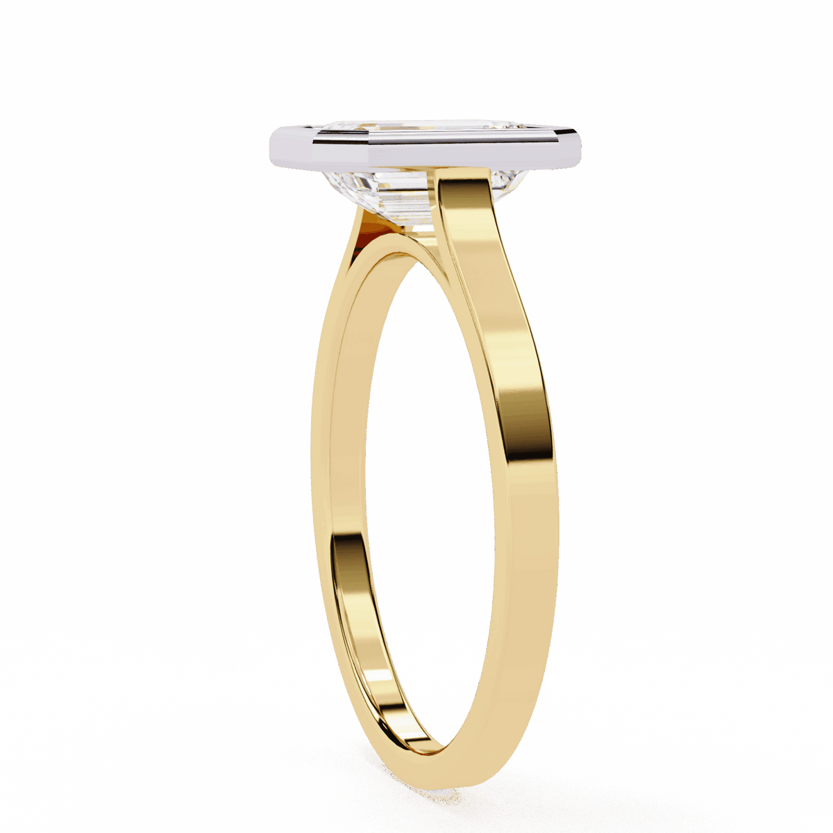 1.25 Carat Emerald Minimalist Solitaire Engagement Ring in Moissanite | House of Estara