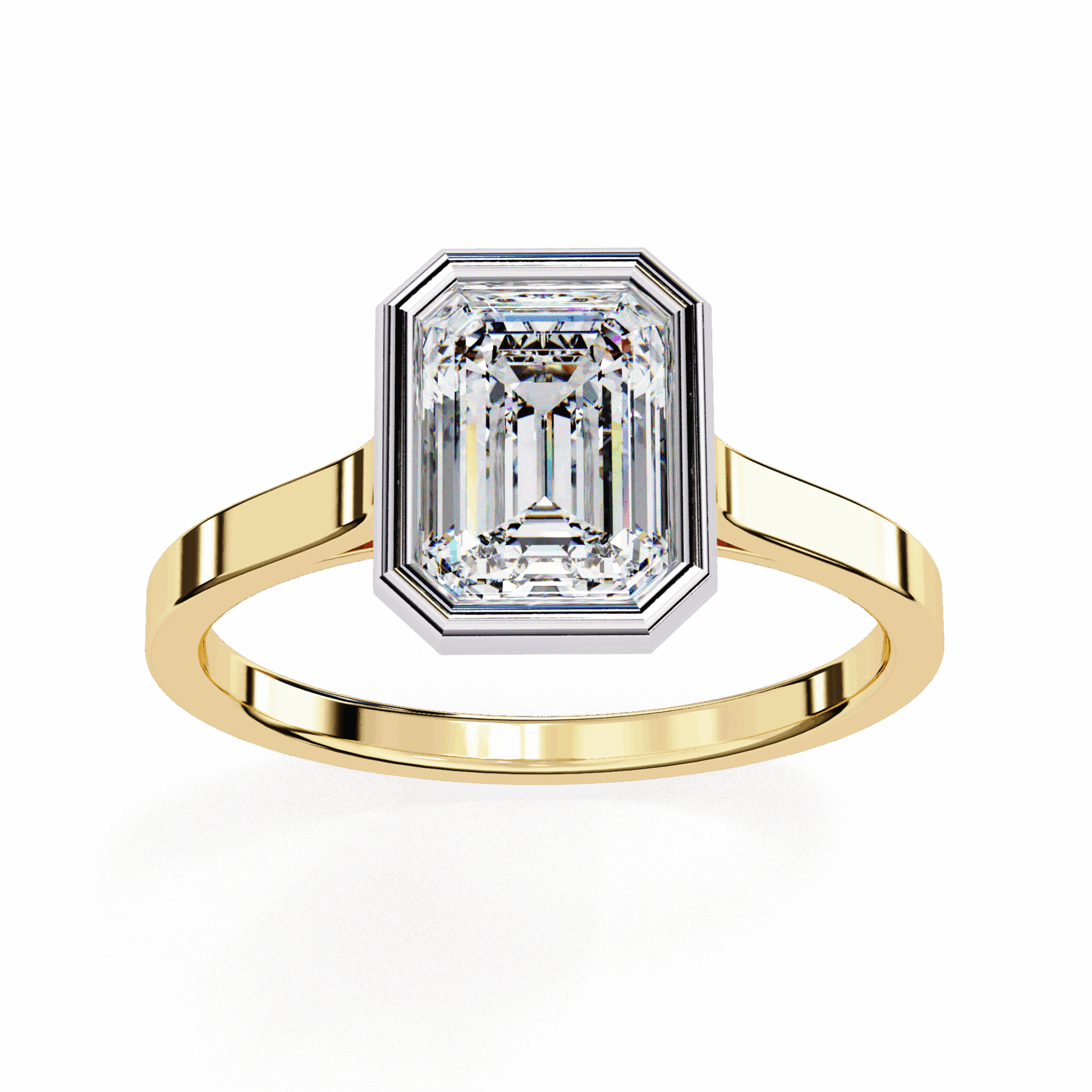 1.25 Carat Emerald Minimalist Solitaire Engagement Ring in Moissanite | House of Estara