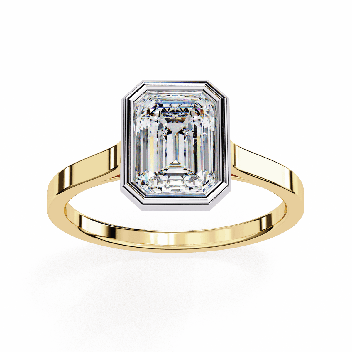 1.25 Carat Emerald Minimalist Solitaire Engagement Ring in Moissanite | House of Estara