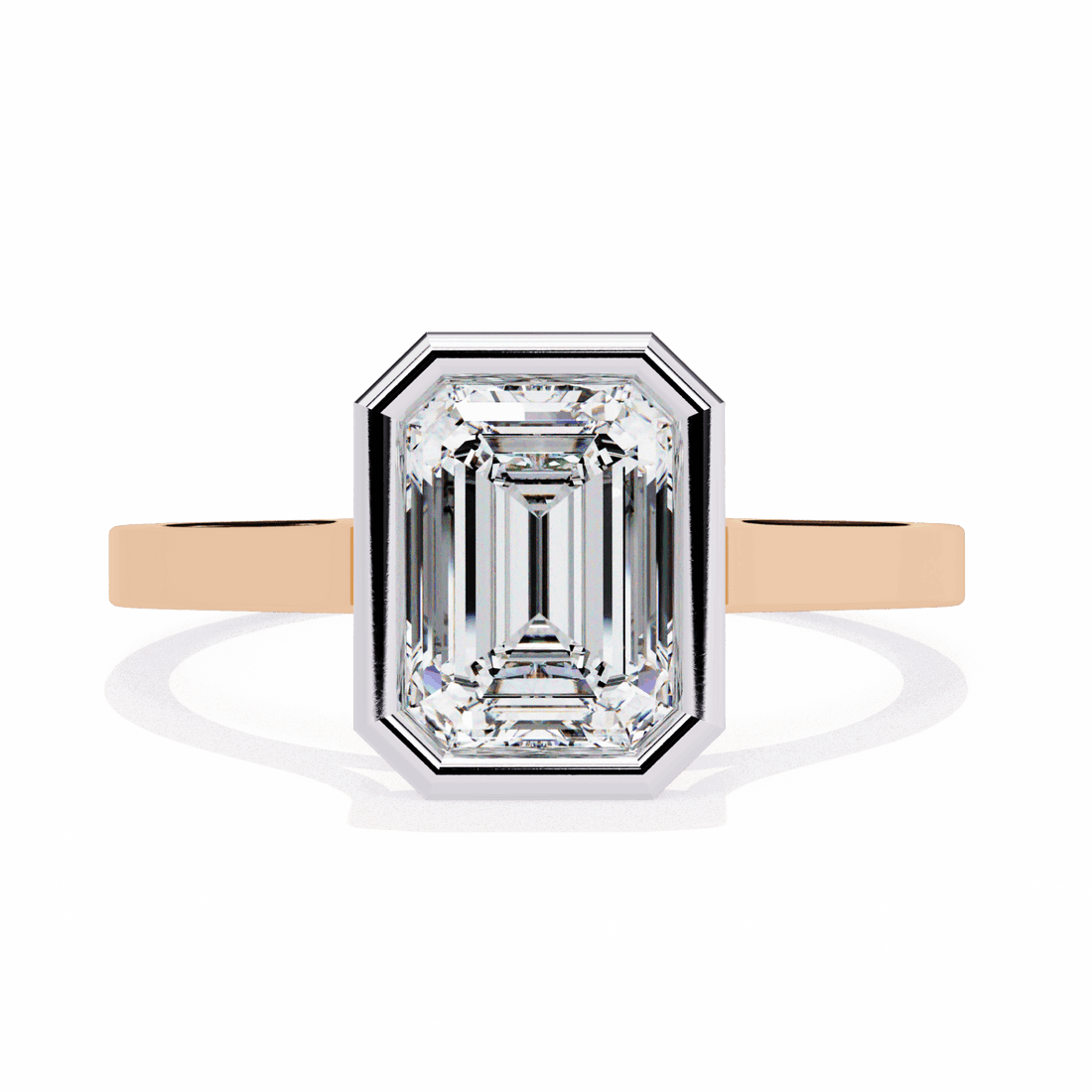 1.25 Carat Emerald Minimalist Solitaire Engagement Ring in Moissanite | House of Estara