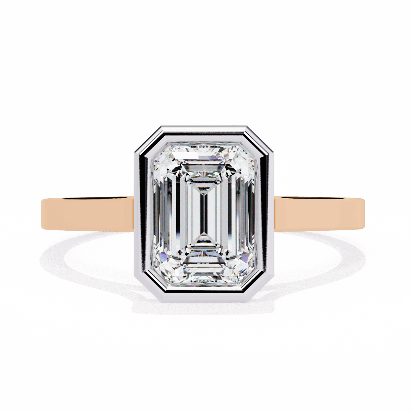 1.25 Carat Emerald Minimalist Solitaire Engagement Ring in Moissanite | House of Estara