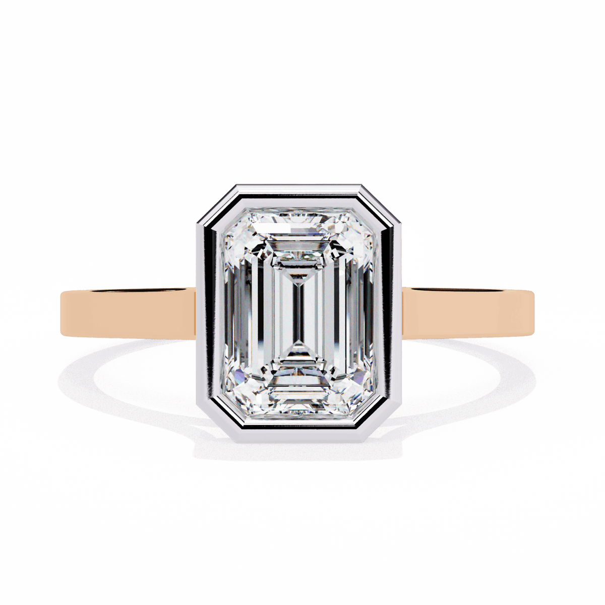 1.25 Carat Emerald Minimalist Solitaire Engagement Ring in Moissanite | House of Estara