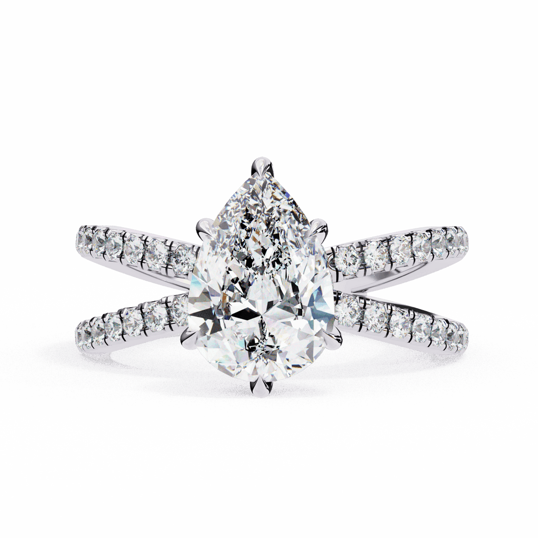 2.25 Carat Pear Eternal Spark Solitaire Ring in Moissanite | House of Estara
