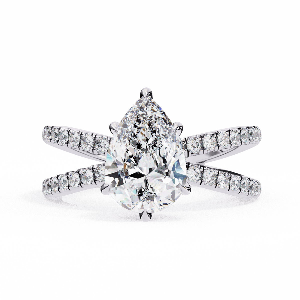 2.25 Carat Pear Eternal Spark Solitaire Ring in Moissanite | House of Estara