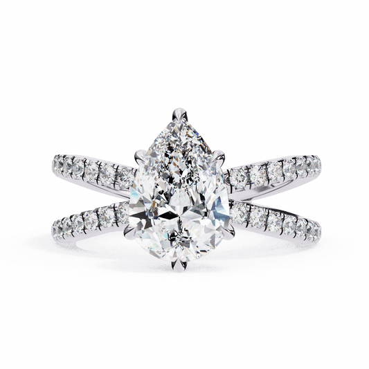 2.25 Carat Pear Eternal Spark Solitaire Ring in Moissanite | House of Estara